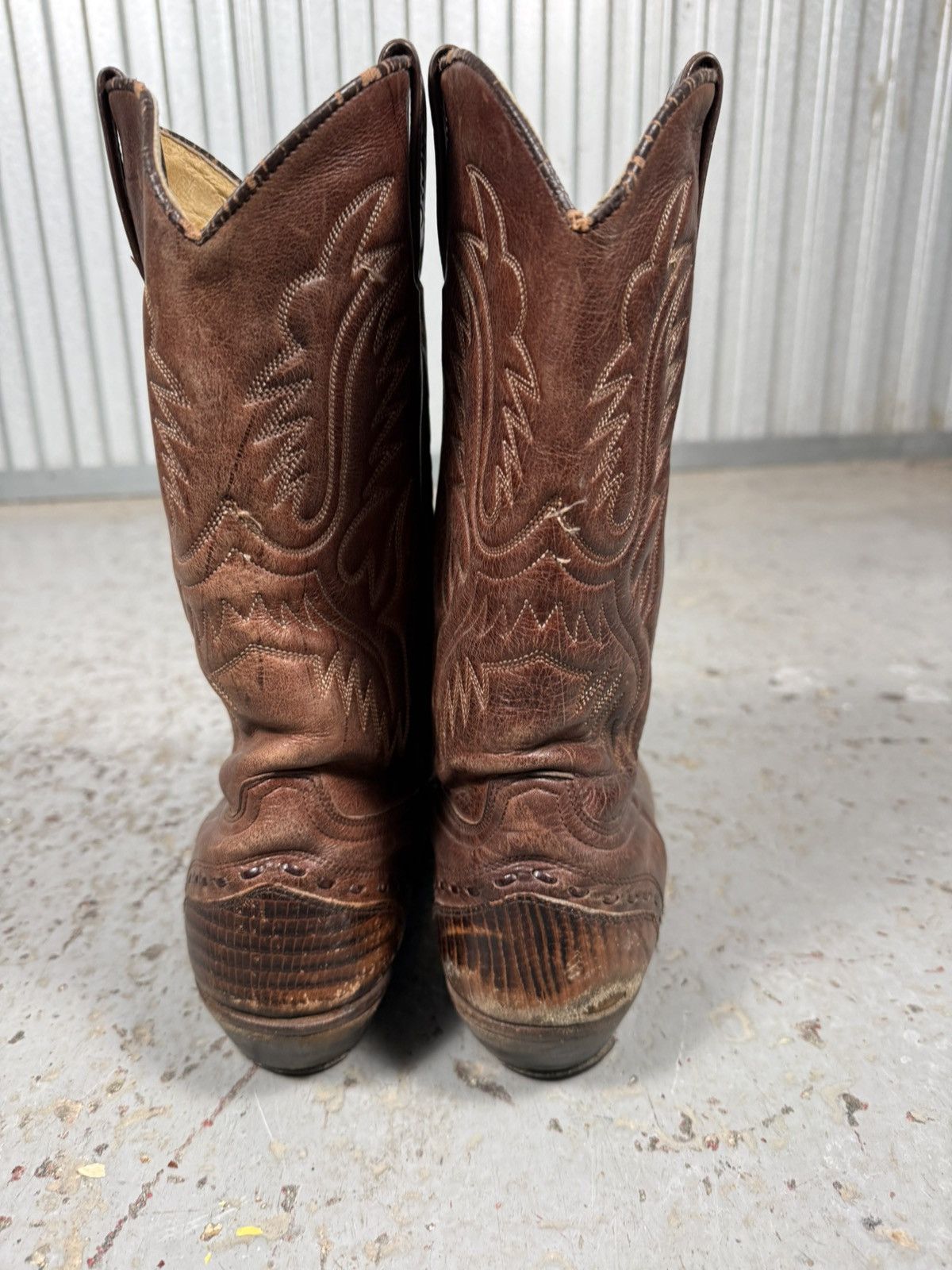 Sancho Boots 90s Vintage Sancho Spain Distressed Cowboy Boots Pointy Toes Size US 8 / EU 41 - 6 Thumbnail
