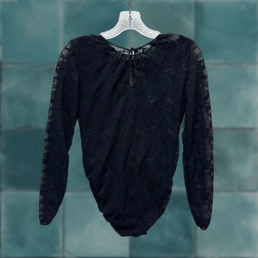 Vintage VINTAGE Lady Lynne Teddy Bodysuit Lingerie M Medium Black Lace Long Sleeve Union Size M / US 6-8 / IT 42-44 - 1 Thumbnail