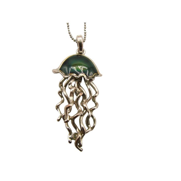 Vintage Jellyfish Mood Changing Necklace 22