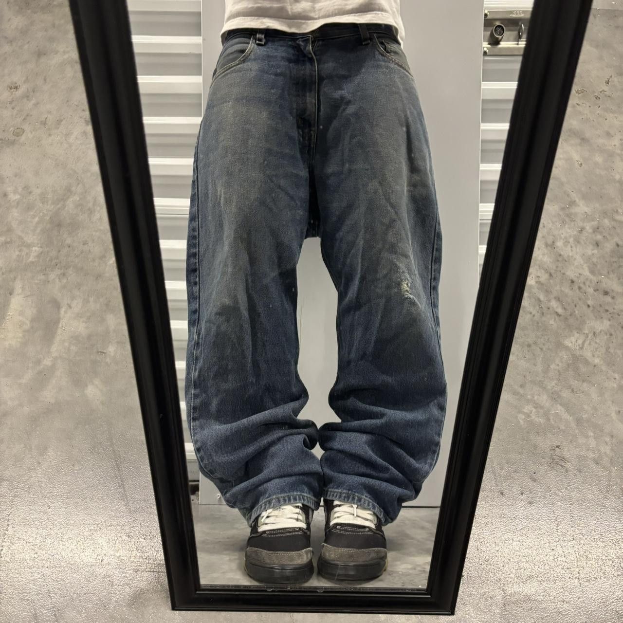 Japanese Brand × Vintage Crazy Vintage Y2K/2000s Grunge Dark Wash Skater Denim Jeans! Size US 34 / EU 50 - 1 Thumbnail