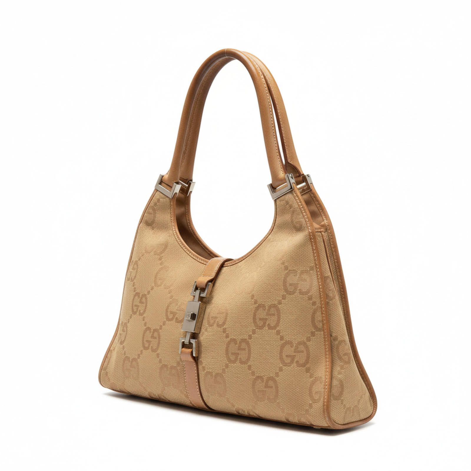 Gucci Gucci - Beige Monogram Canvas Shoulder Bag Size ONE SIZE - 1 Thumbnail