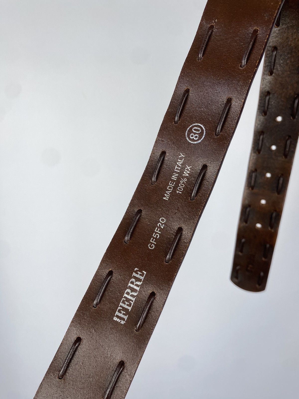 Designer × Japanese Brand Vintage Ferre Brown Italy Belt Y2K Cowboy Style Size ONE SIZE - 10 Thumbnail