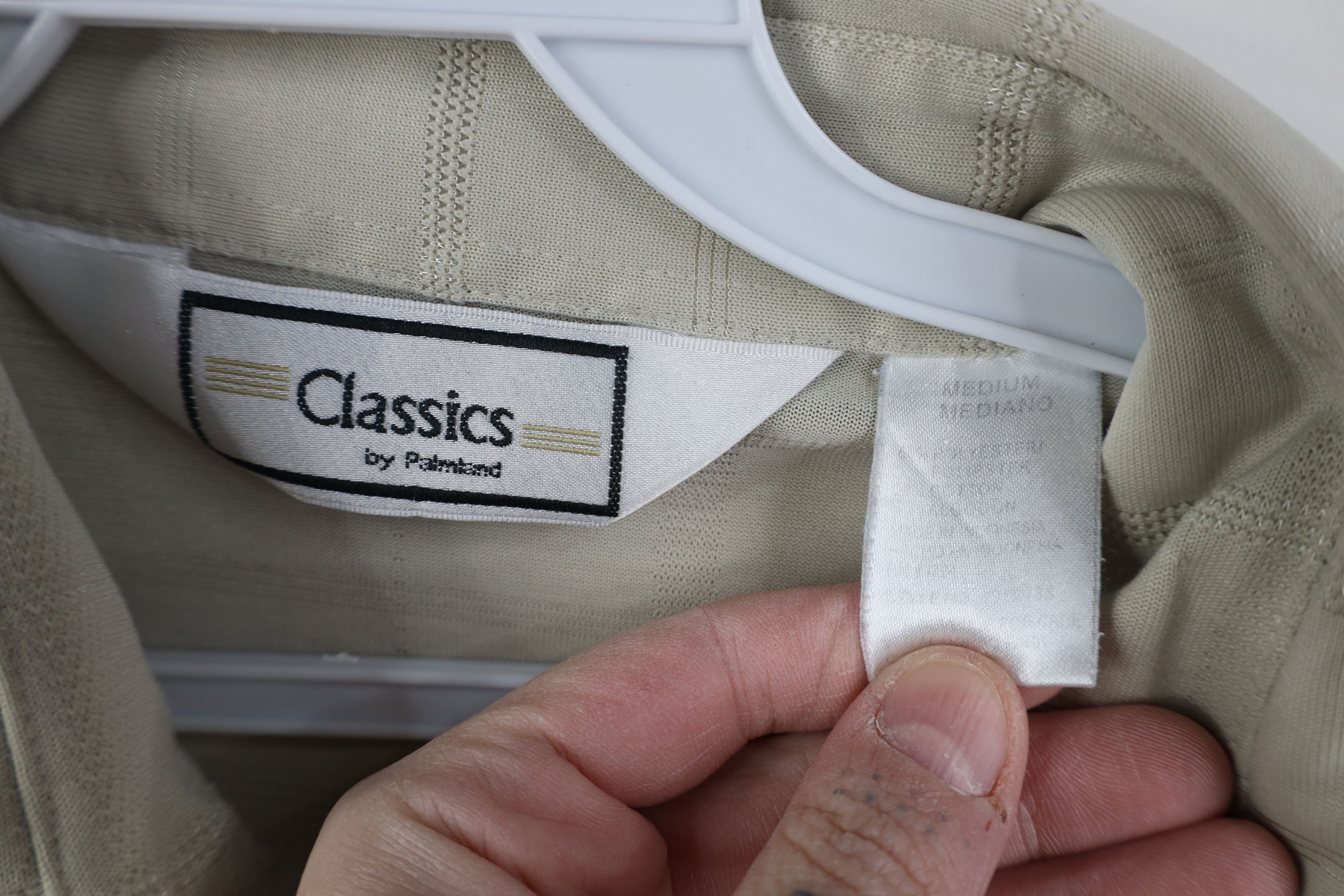 Vintage Vintage 90s Streetwear Knit Pullover Polo Shirt Beige Size US M / EU 48-50 / 2 - 6 Thumbnail