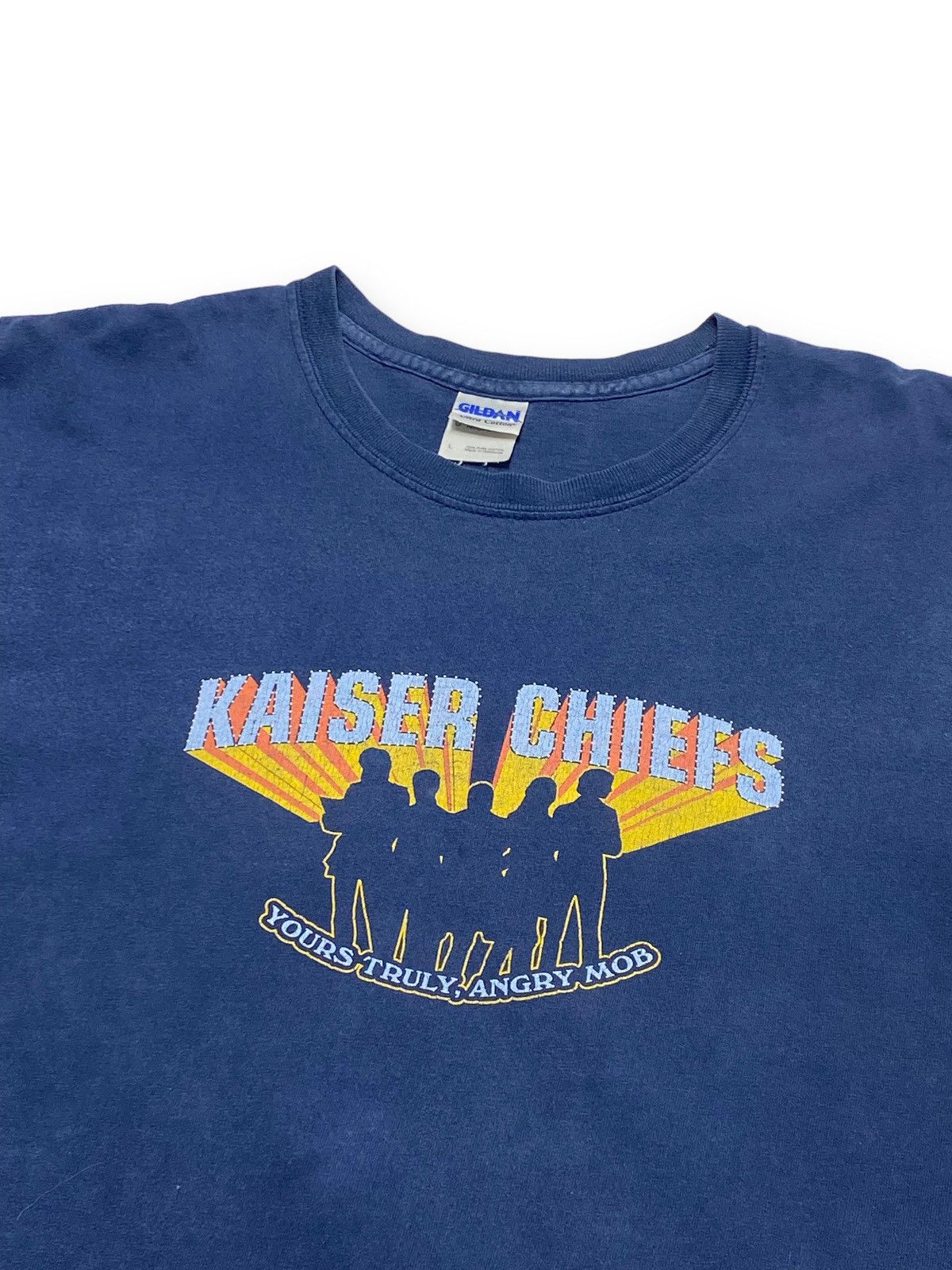 Band Tees 2007 Vintage KAISER CHIEFS Big Logo Tour Navy T Shirt Size US L / EU 52-54 / 3 - 2 Thumbnail