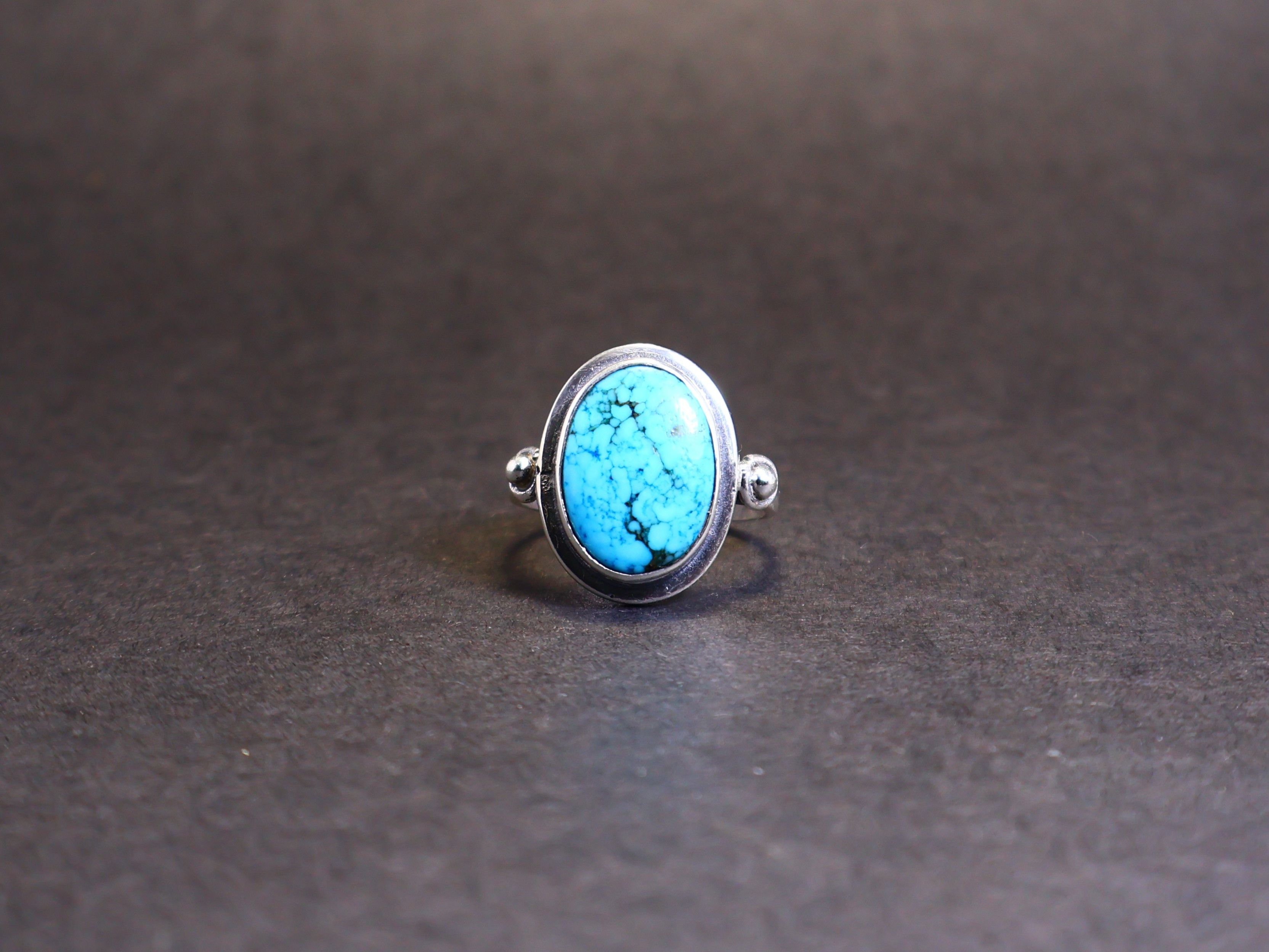 Handmade Turquoise Ring, Sterling Silver Handmade Green Gemstone Ring Size ONE SIZE - 4 Thumbnail