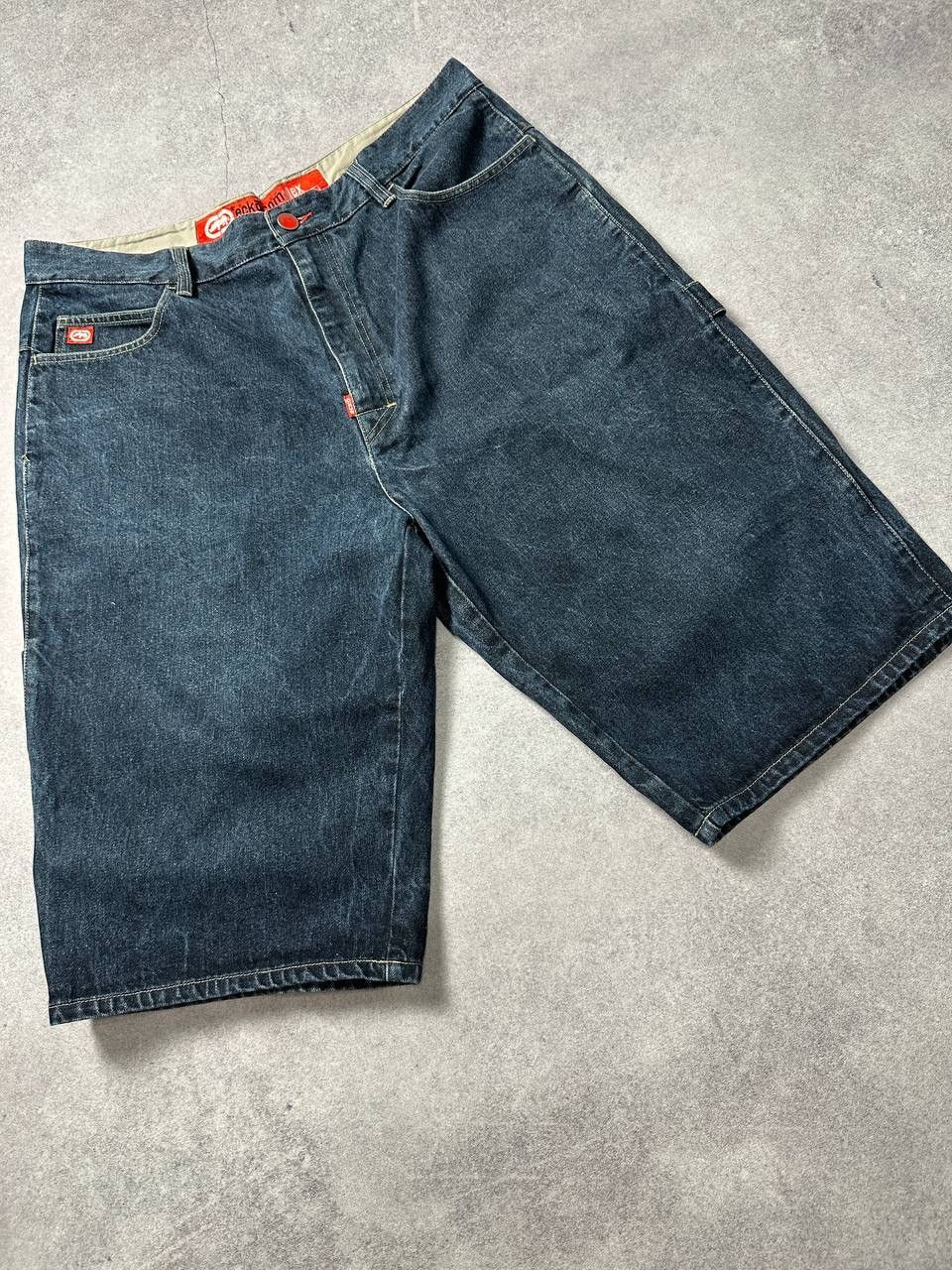Ecko Unltd. × Japanese Brand × Vintage Vintage 90s Ecko Unltd Rhinoceros Carpenter Denim Shorts Rap Size US 40 / EU 56 - 3 Thumbnail
