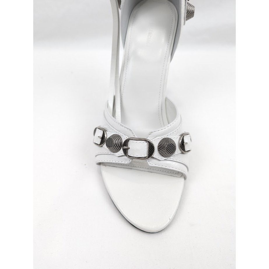 Balenciaga o1rshd1 Arena Cagole Sandals in Optic White/Silver Size US 8 / IT 38 - 5 Thumbnail