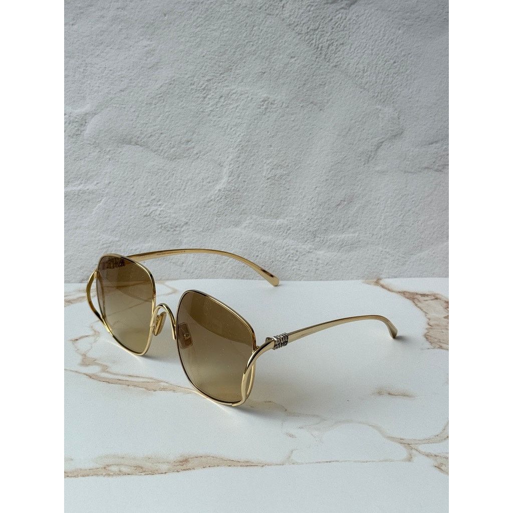 Miu Miu NEW Miu Miu MU A57S Oversized Sunglasses in Gold Brown $637 Size ONE SIZE - 5 Thumbnail