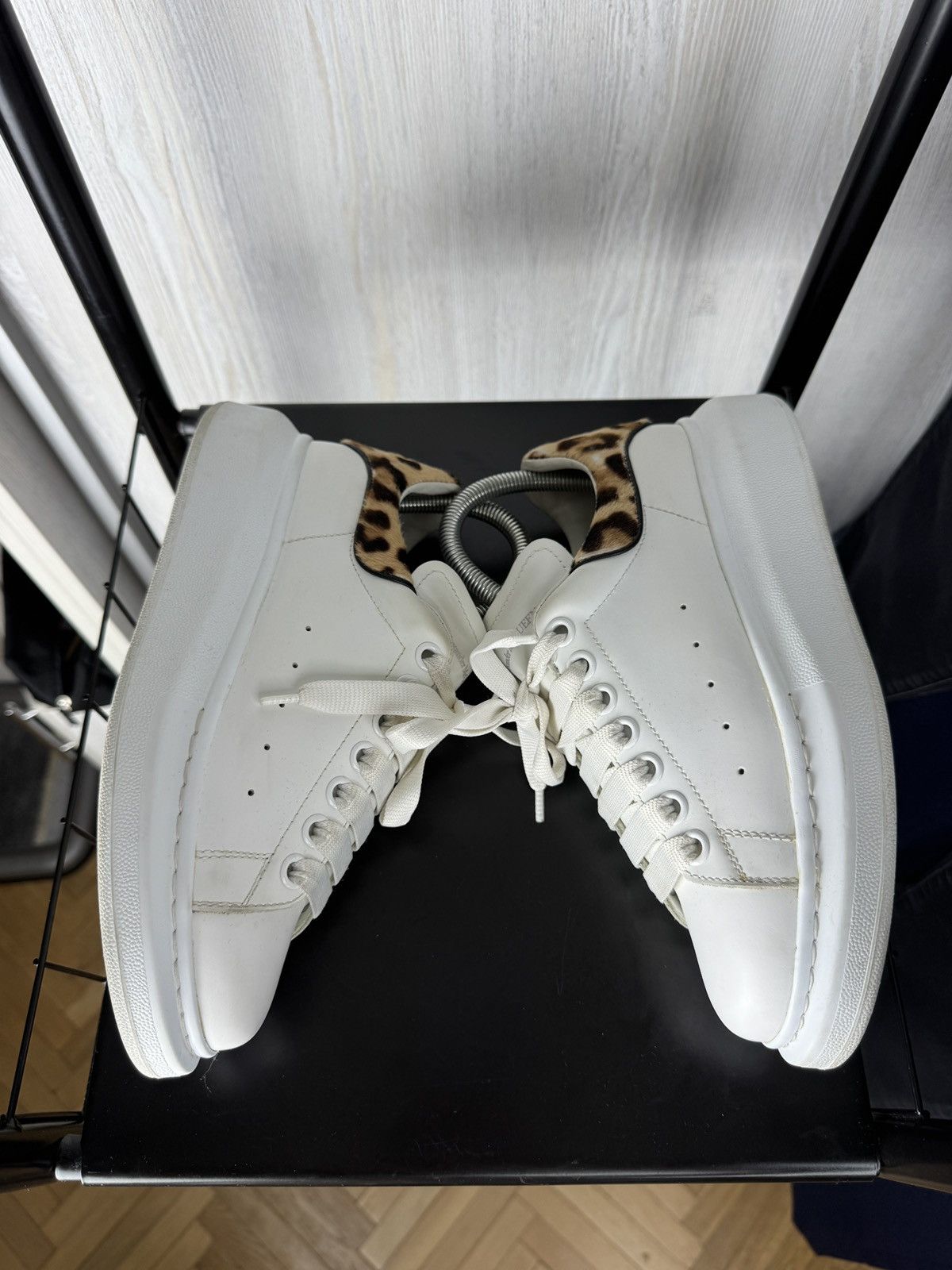 Alexander McQueen Alexander McQueen Oversized Leather Sneakers Leopard Back Size US 8.5 / IT 38.5 - 9 Thumbnail