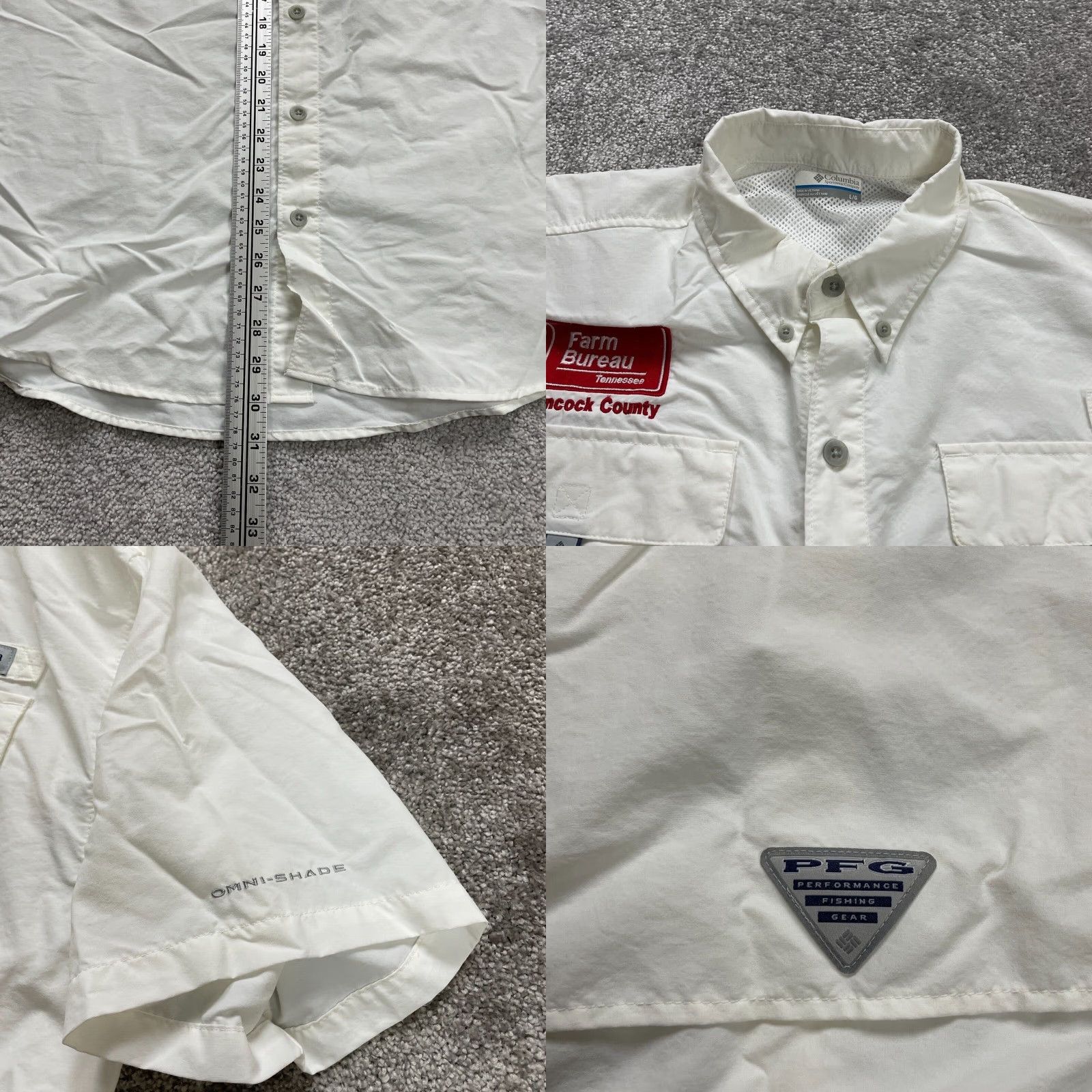 Vintage Columbia PFG Bahama Shirt Men L White Nylon Short Sleeve Button-Down 52 Chest Outdoor Fishing Classic Size US L / EU 52-54 / 3 - 8 Thumbnail