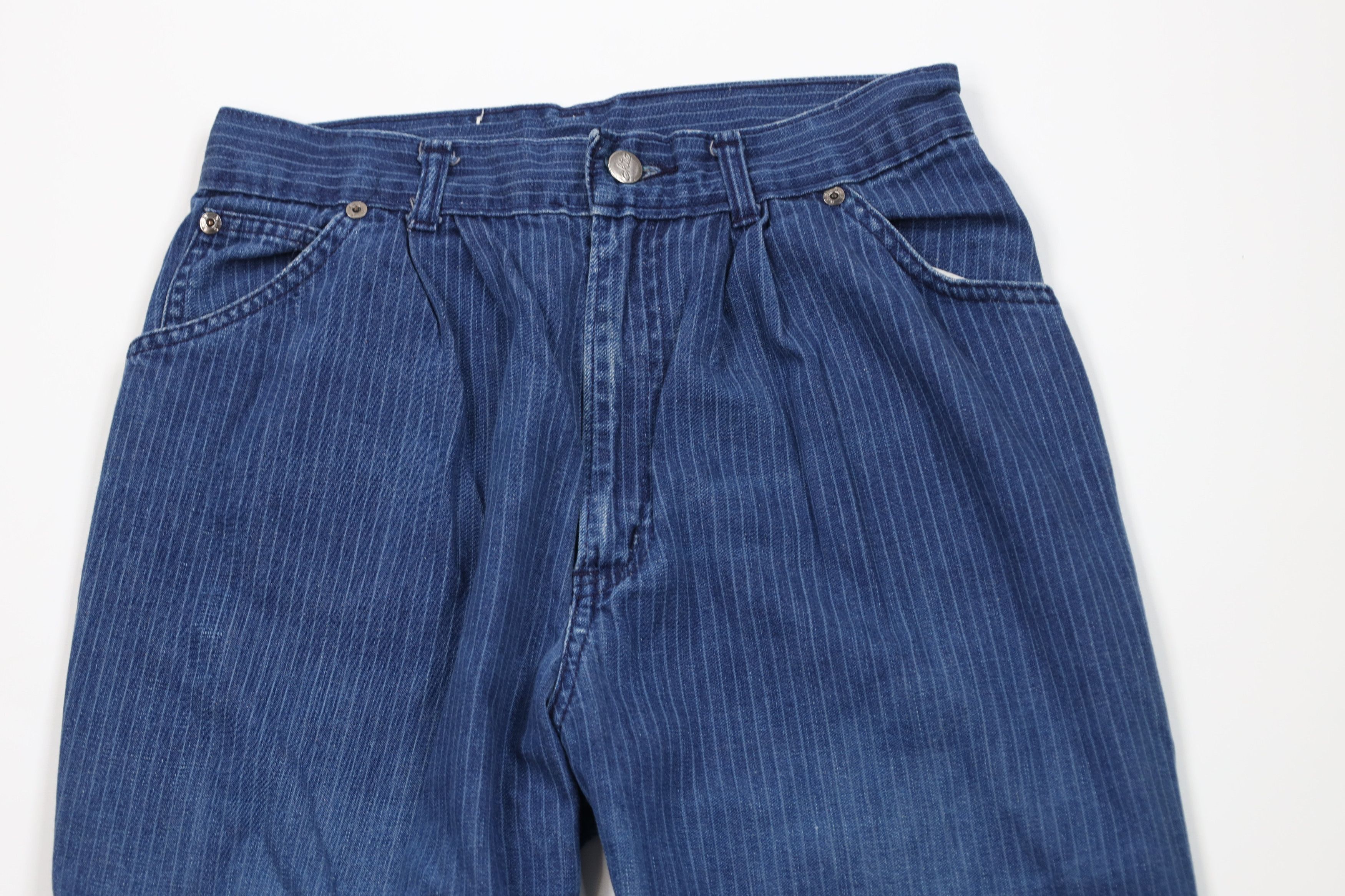 Vintage Vintage 80s 90s Streetwear Striped Straight Leg Jeans USA Size 36" / US 14 / IT 50 - 2 Thumbnail