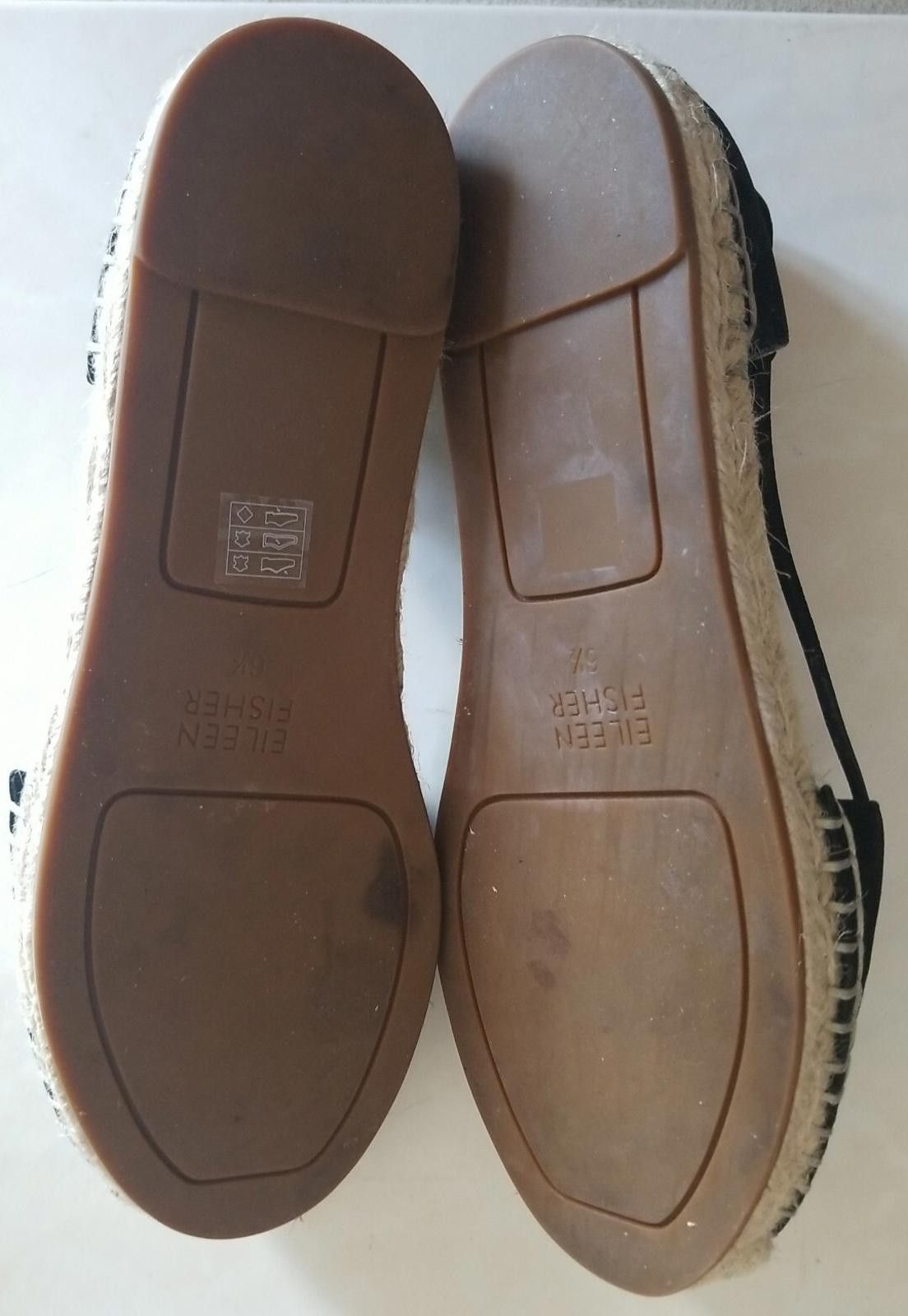 Eileen Fisher Eileen Fisher Women's 6.5 Black Leather Espadrilles Size US 6.5 / IT 36.5 - 5 Thumbnail