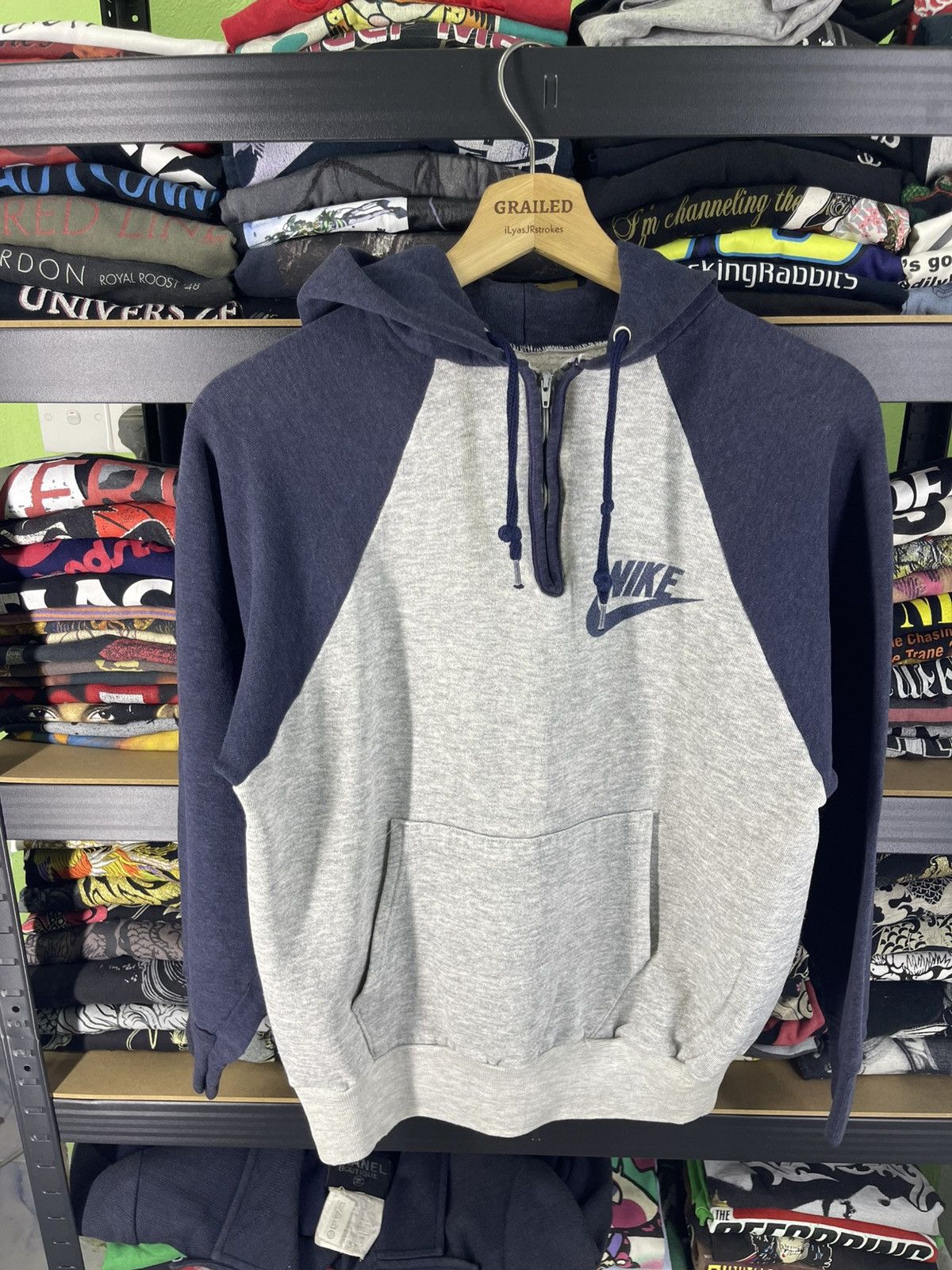 Nike Vintage 80's Nike Raglan Sleeve Halfzip Pullover Hoodie Size US M / EU 48-50 / 2 - 13 Thumbnail