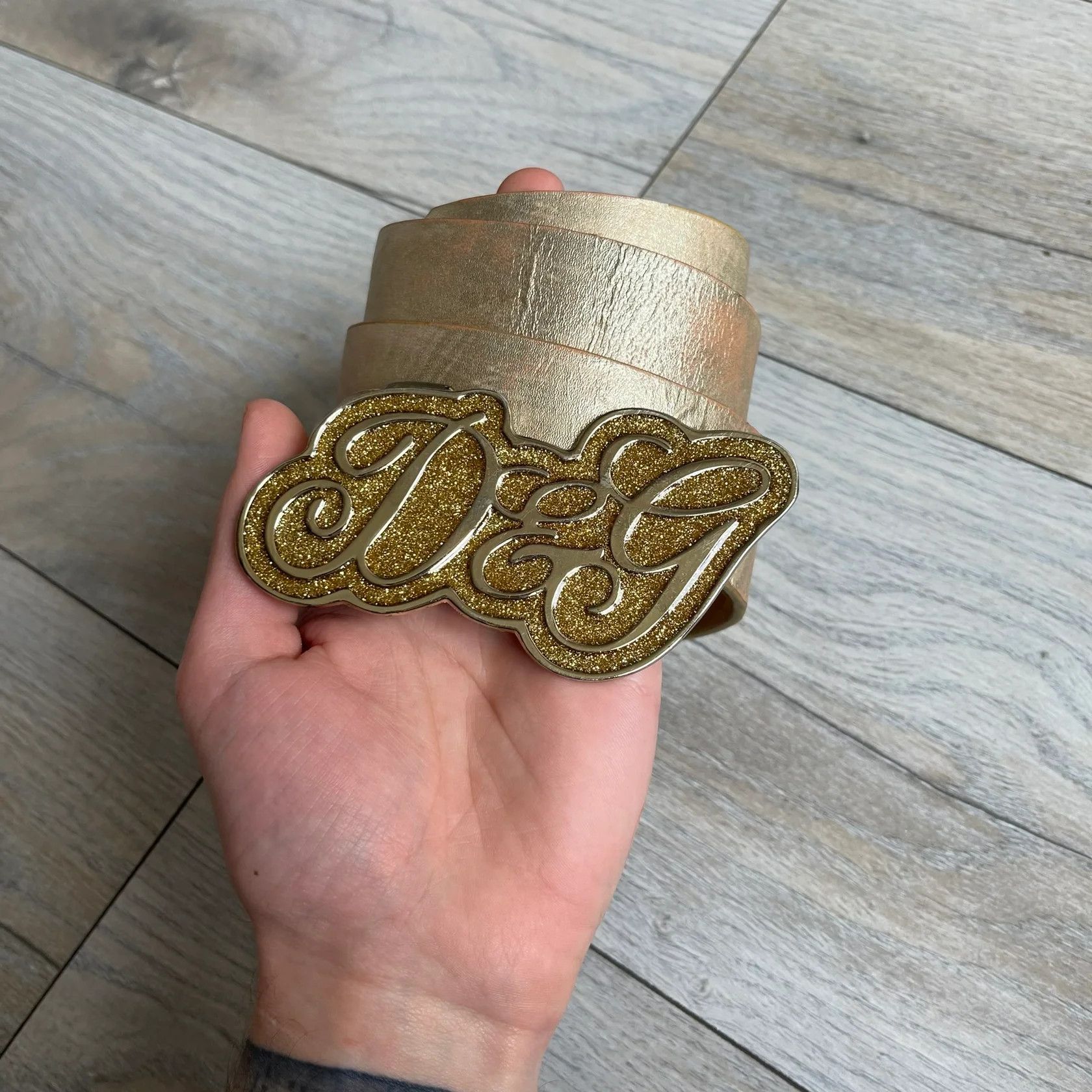 Dolce & Gabbana Dolce & Gabbana 2000's Gold Tone D&G Logo Belt Size ONE SIZE - 1 Thumbnail