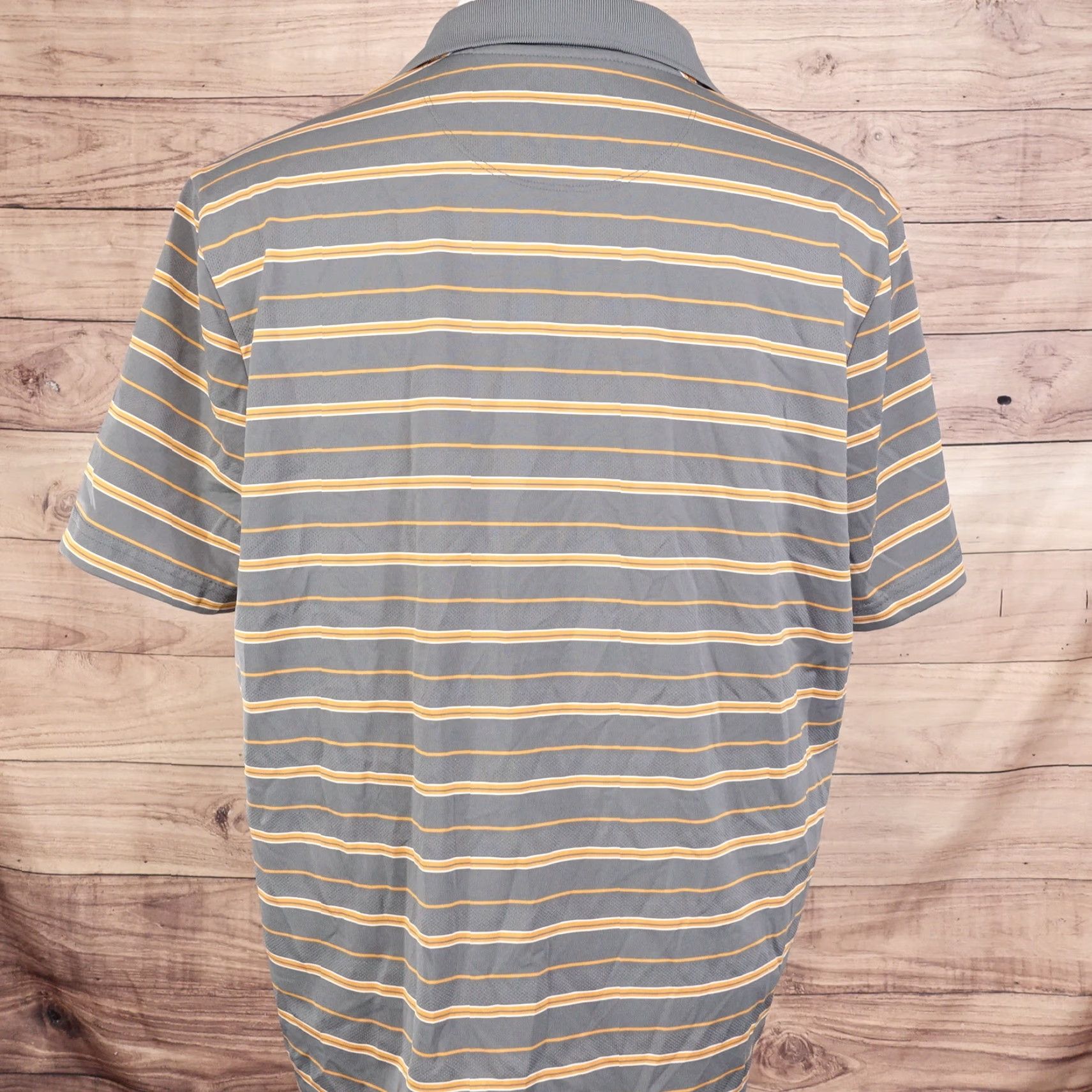 Croft & Barrow CROFT & BARROW PERFORMANCE GREY ORNAGE STRIPED GOLF POLO SHIRT MENS SIZE L LARGE Size US L / EU 52-54 / 3 - 4 Thumbnail