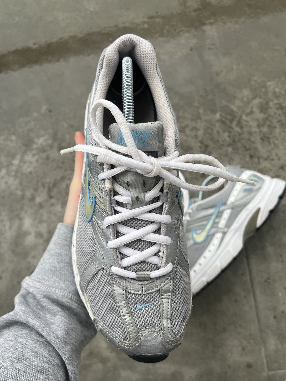 Nike × Vintage Vintage Nike xccelerate silver white sneakers Size US 8.5 / IT 38.5 - 2 Thumbnail