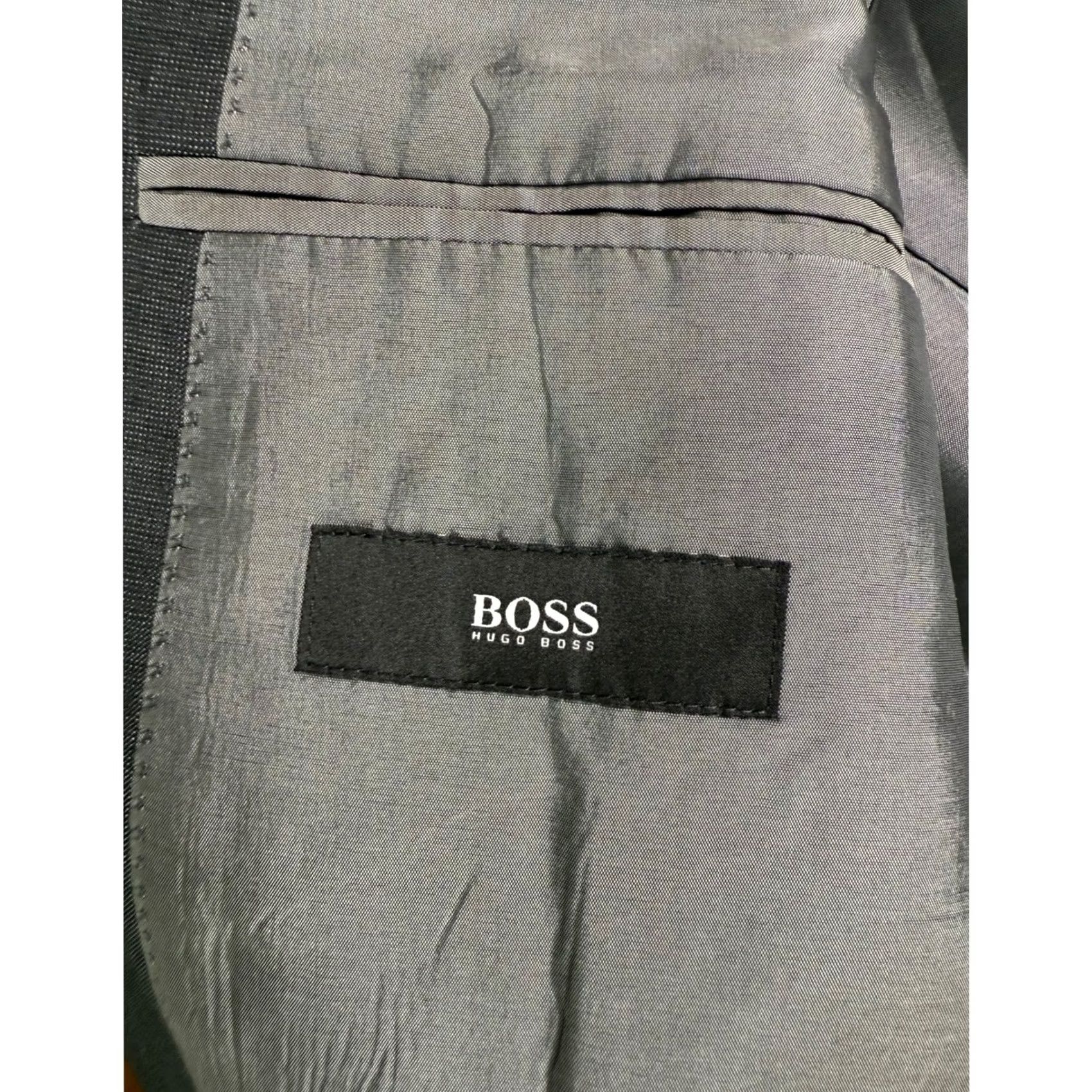Hugo Boss Hugo Boss Gray Wool Blazer - Mens 46/L - Business Formal Jacket Size 46R - 6 Thumbnail