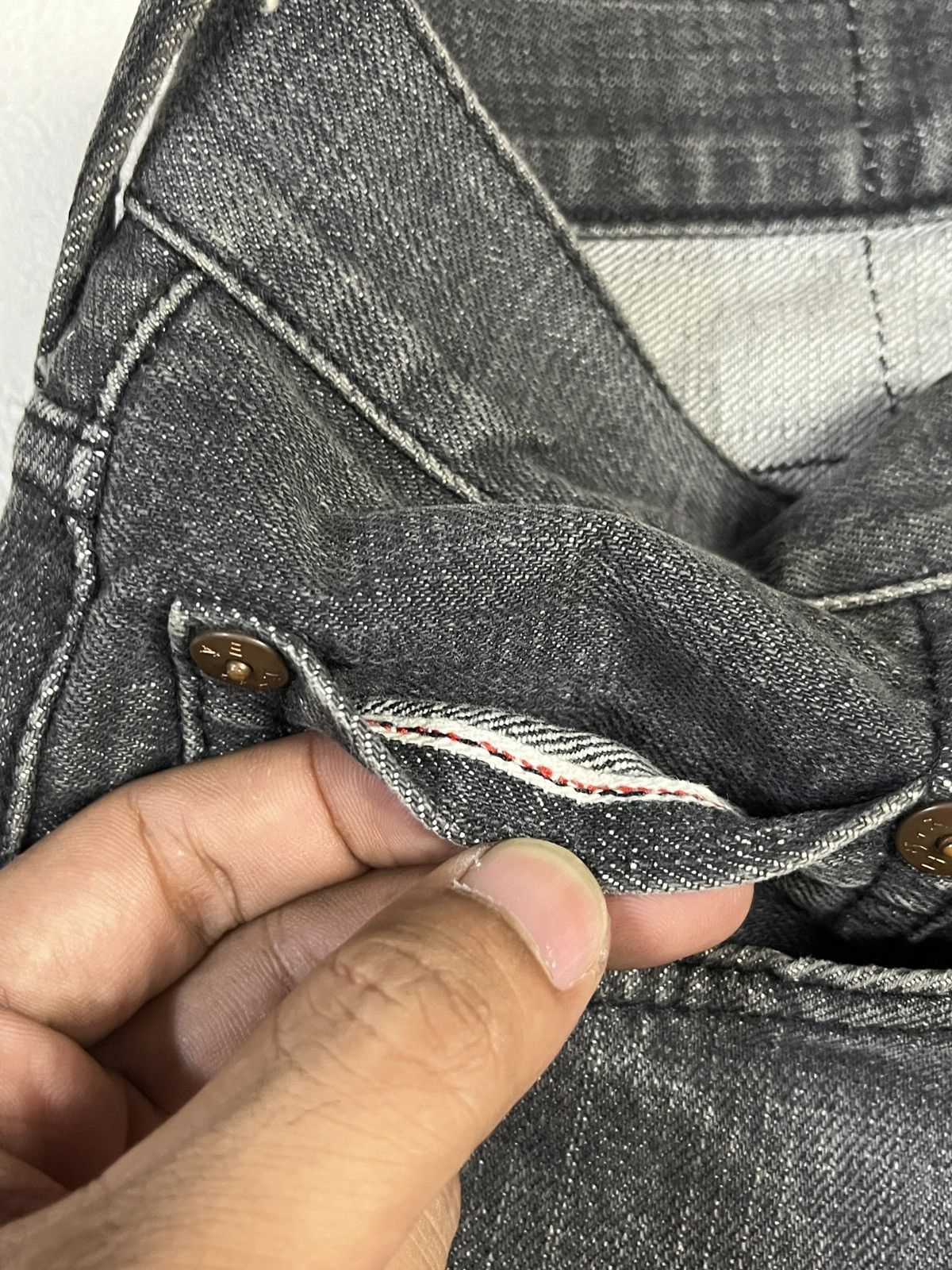 Evisu Paris Seagull Black Washed Jeans