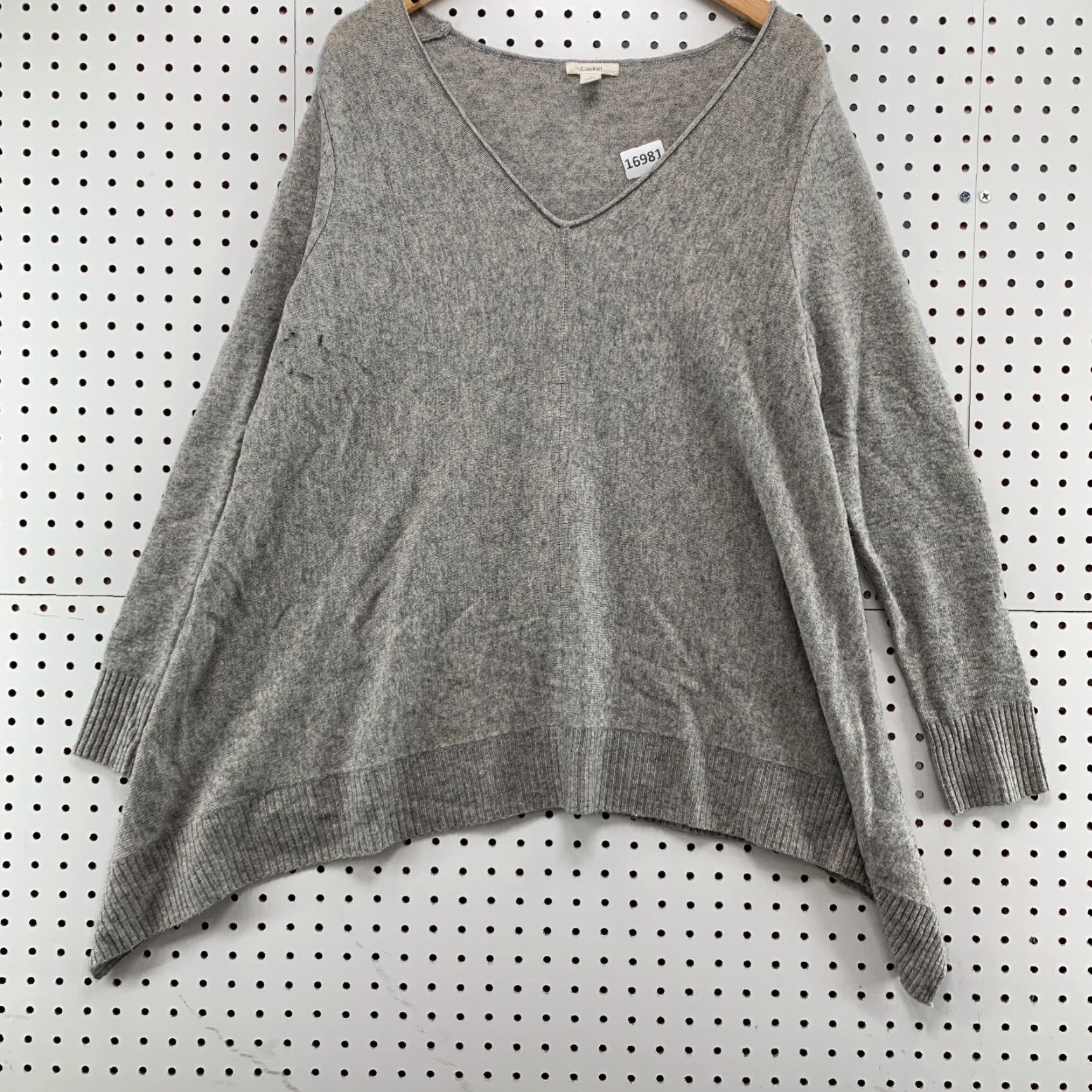 Vintage Caslon Wool Cashmere Blend Sweater Womens Size 1 Gray V-Neck Long Sleeve Size XS / US 0-2 / IT 36-38 - 6 Thumbnail