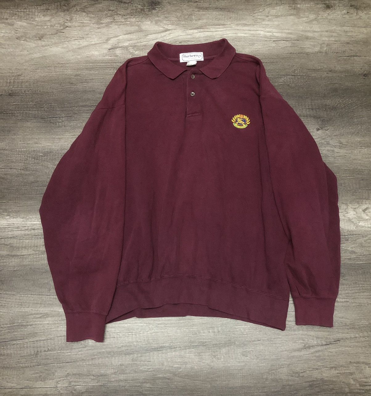 Burberry × Vintage Vintage Burberrys Long Sleeve Polo Shirt Size US XL / EU 56 / 4 - 3 Thumbnail