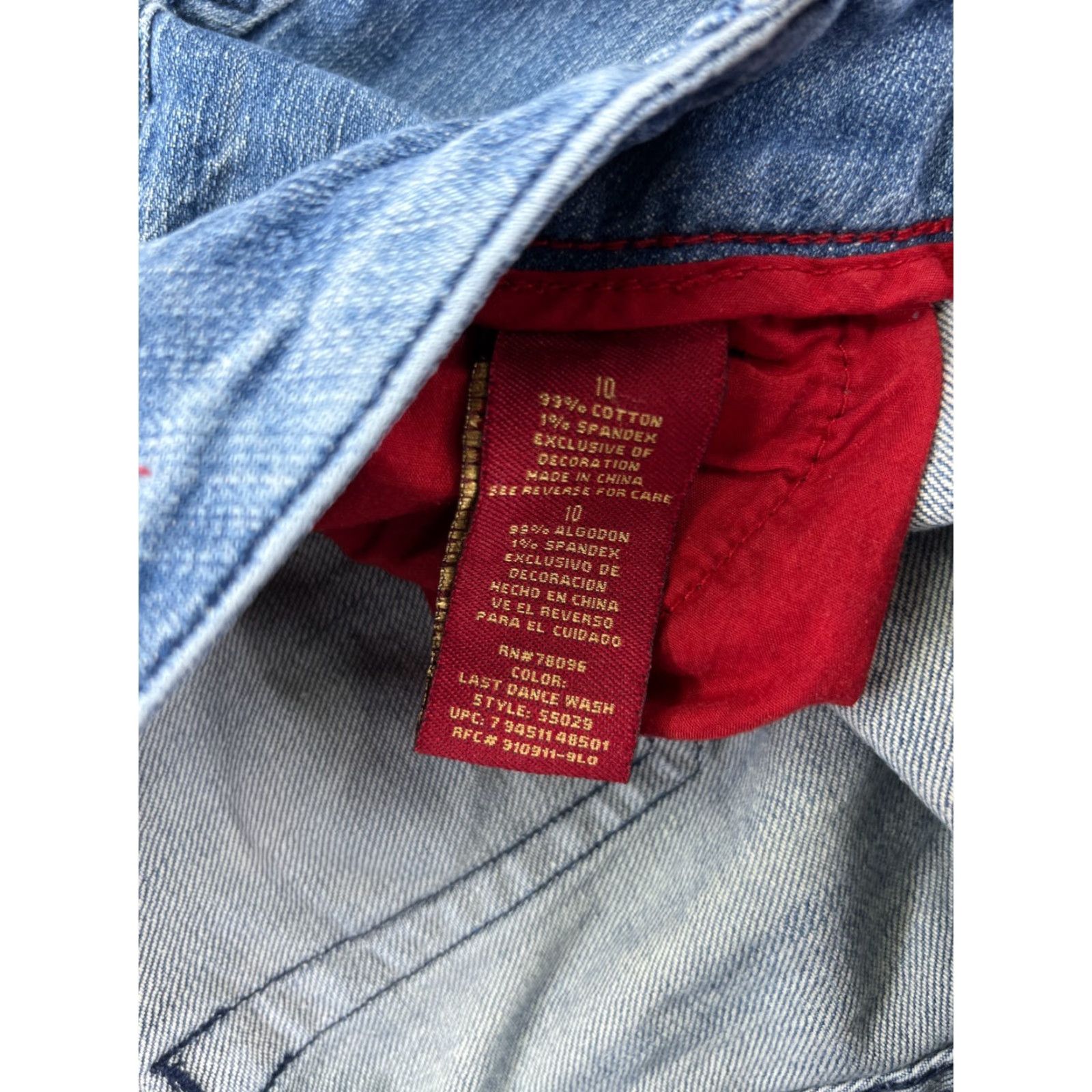 Denime OOH LA LA Jeans Womens 10 Blue Denim Bootcut Mid Rise Embroidered Vintage No Size 32" / US 10 / IT 46 - 7 Thumbnail