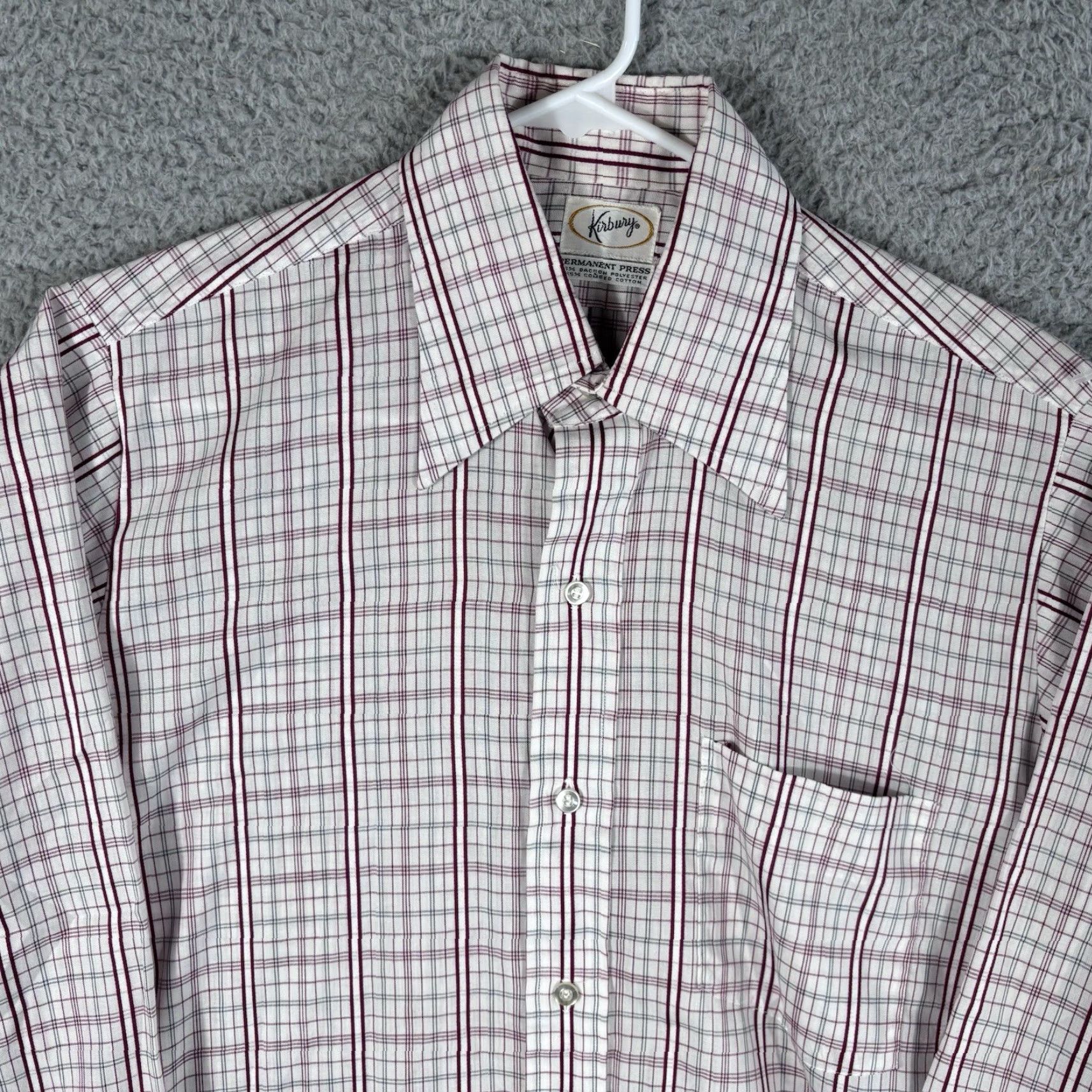 Vintage VINTAGE Plaid Shirt Mens XL Permanent Press Dacron Polyester Disco USA 70s 60s True Vintage Button-Up Size US XL / EU 56 / 4 - 2 Thumbnail