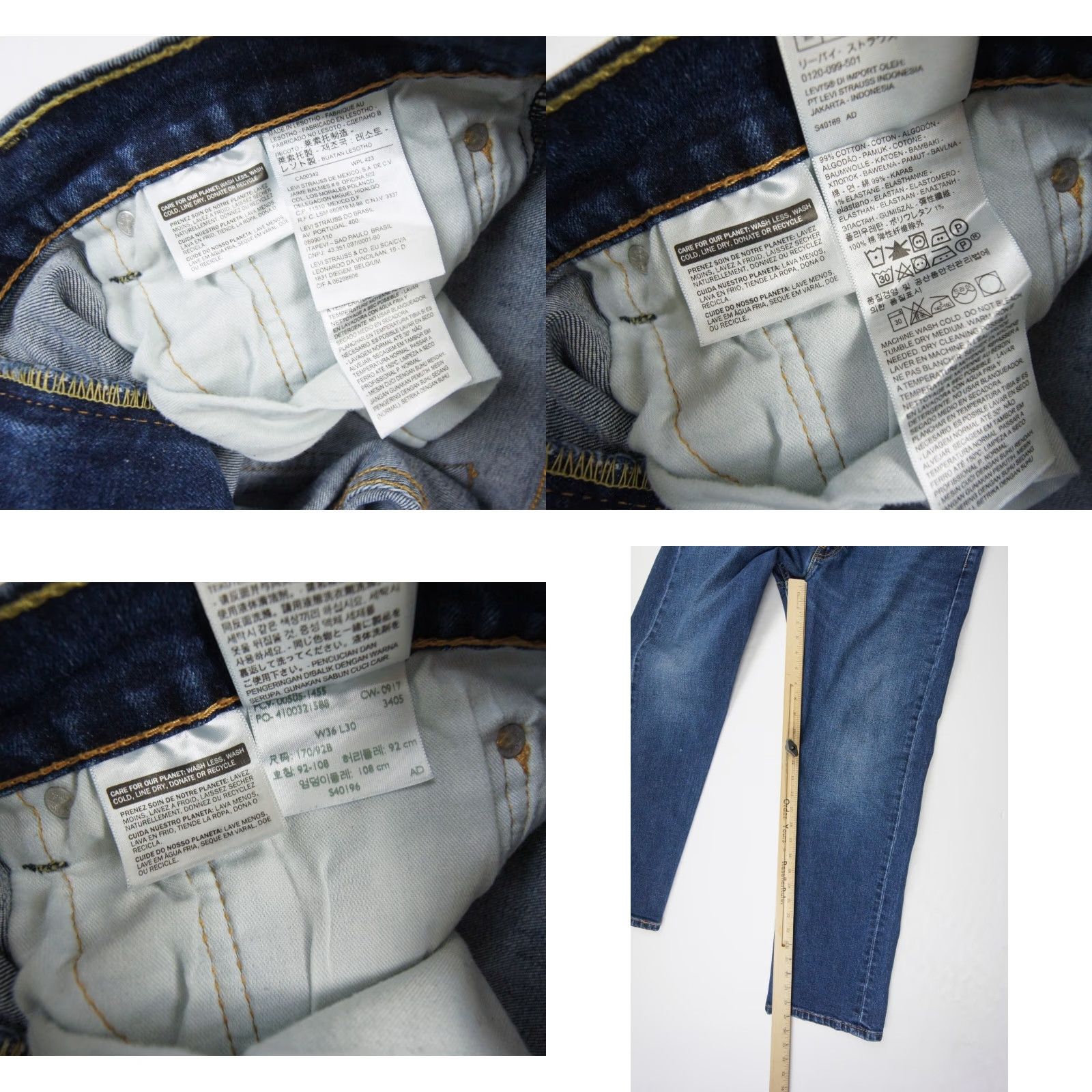Levi's Levi's 505 Jeans Men's Casual Blue Denim 36x30 Straight Fit Regular Size US 36 / EU 52 - 8 Thumbnail