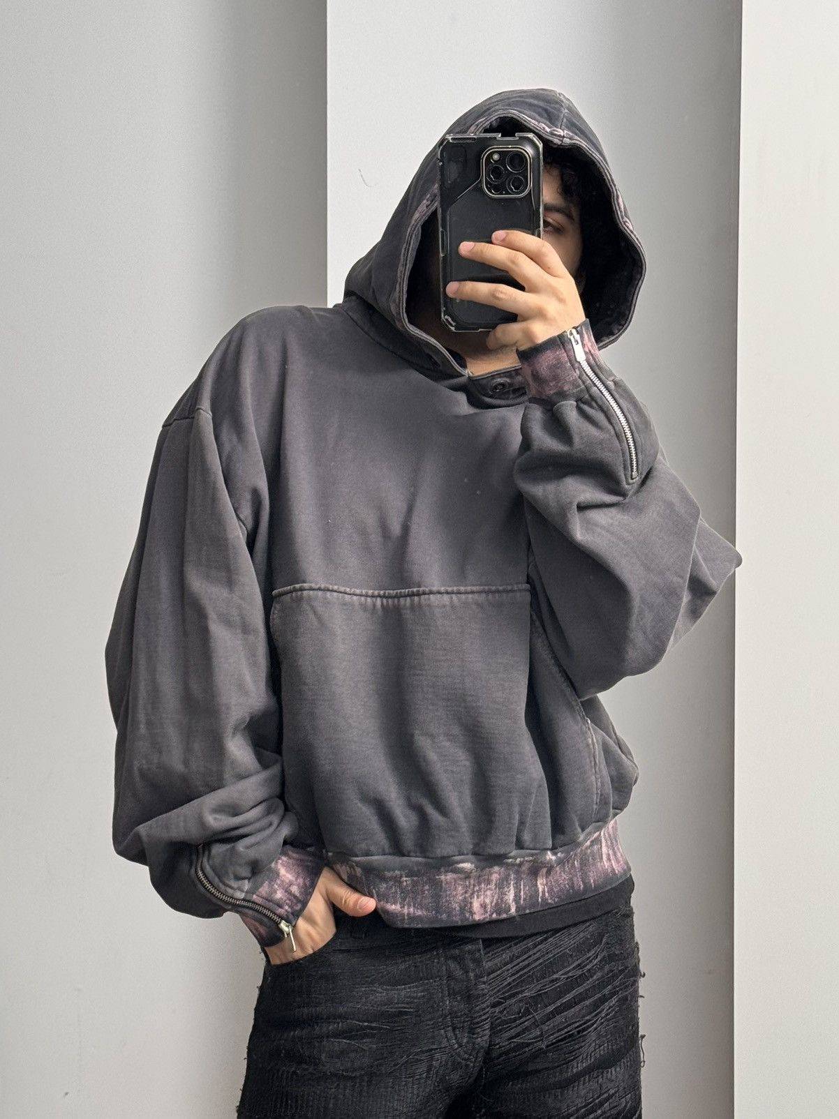 SHINE LUXURY Shine Luxury Studios zipper armour Hoodie | Grailed