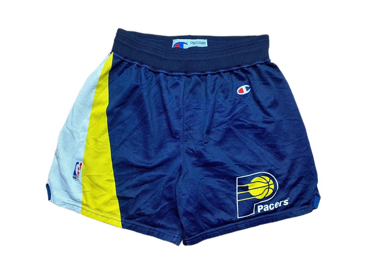 image of Vintage Indiana Pacers Champion Nba Shorts in Navy/Yellow, Men's (Size 38)