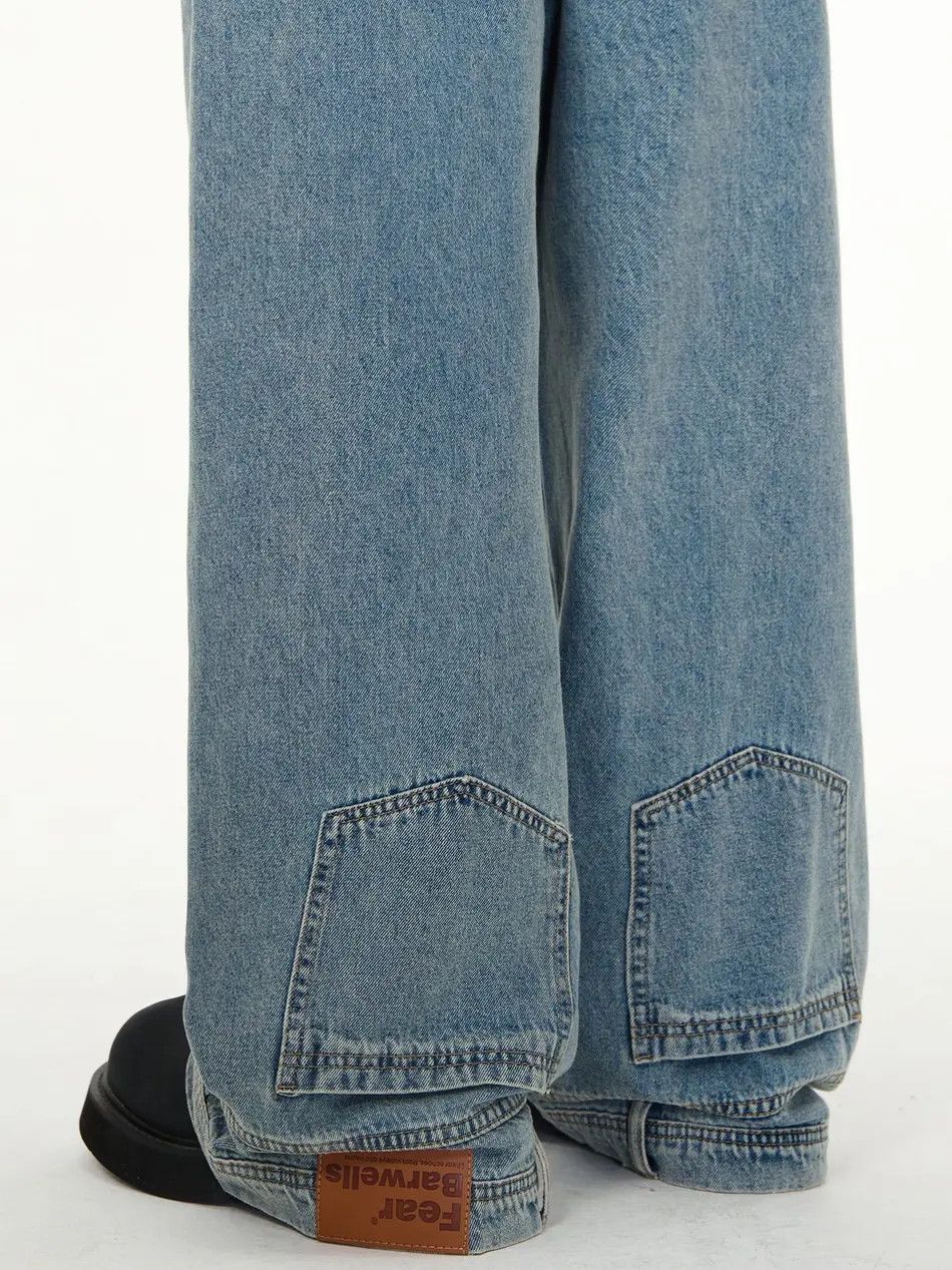 Japanese Brand × Jean Retro loose wide leg straight leg jeans Size US 32 / EU 48 - 6 Thumbnail