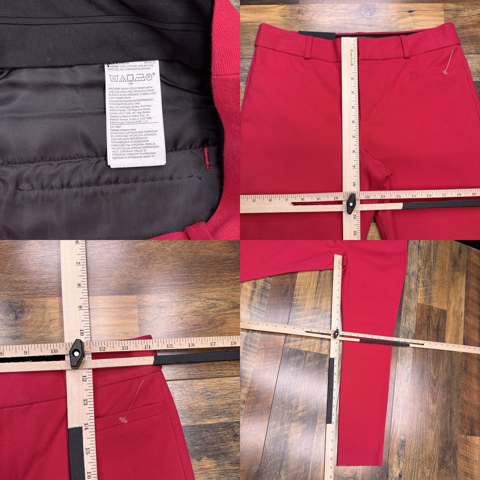 Banana Republic VINTAGE? No. Banana Republic Sloan Pants Womens 2 Red Mid Rise Bi Stretch New Size 26" / US 2 / IT 38 - 8 Thumbnail