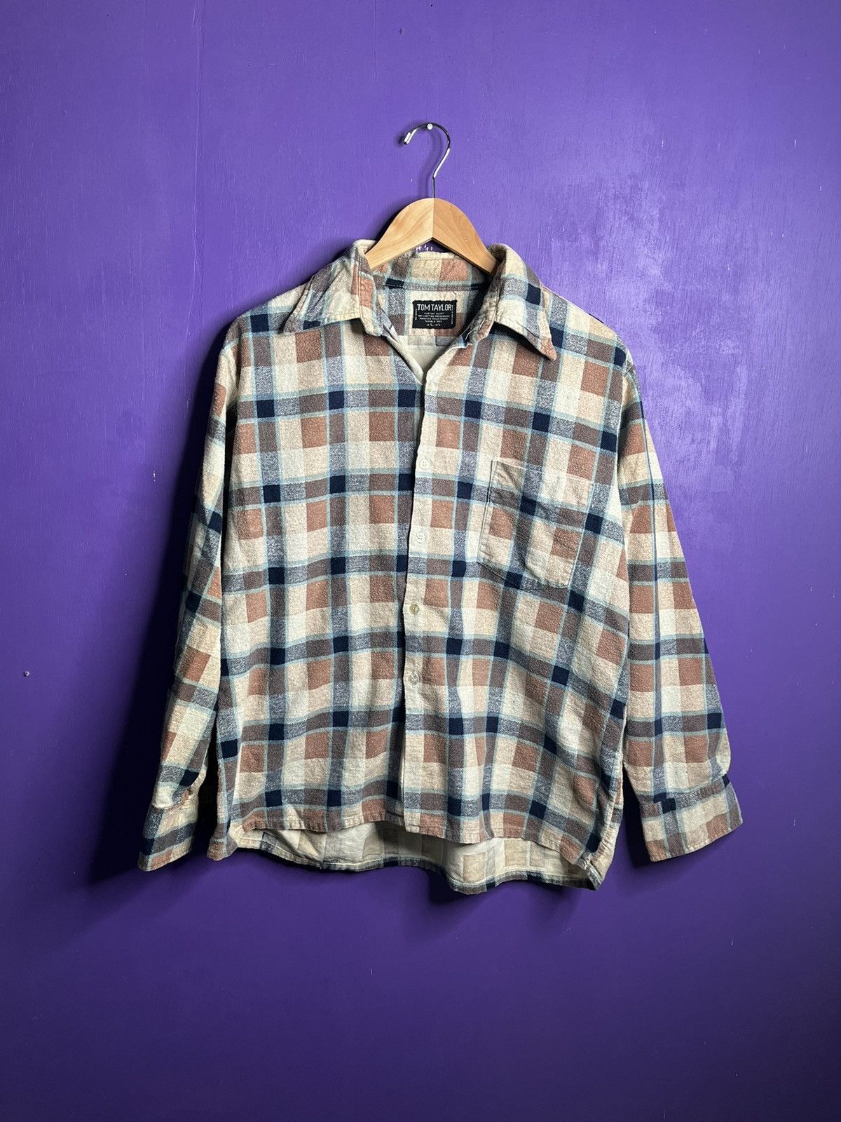 Vintage Vintage 80s Tom Taylor custom flannel shirt Size US L / EU 52-54 / 3 - 1 Thumbnail