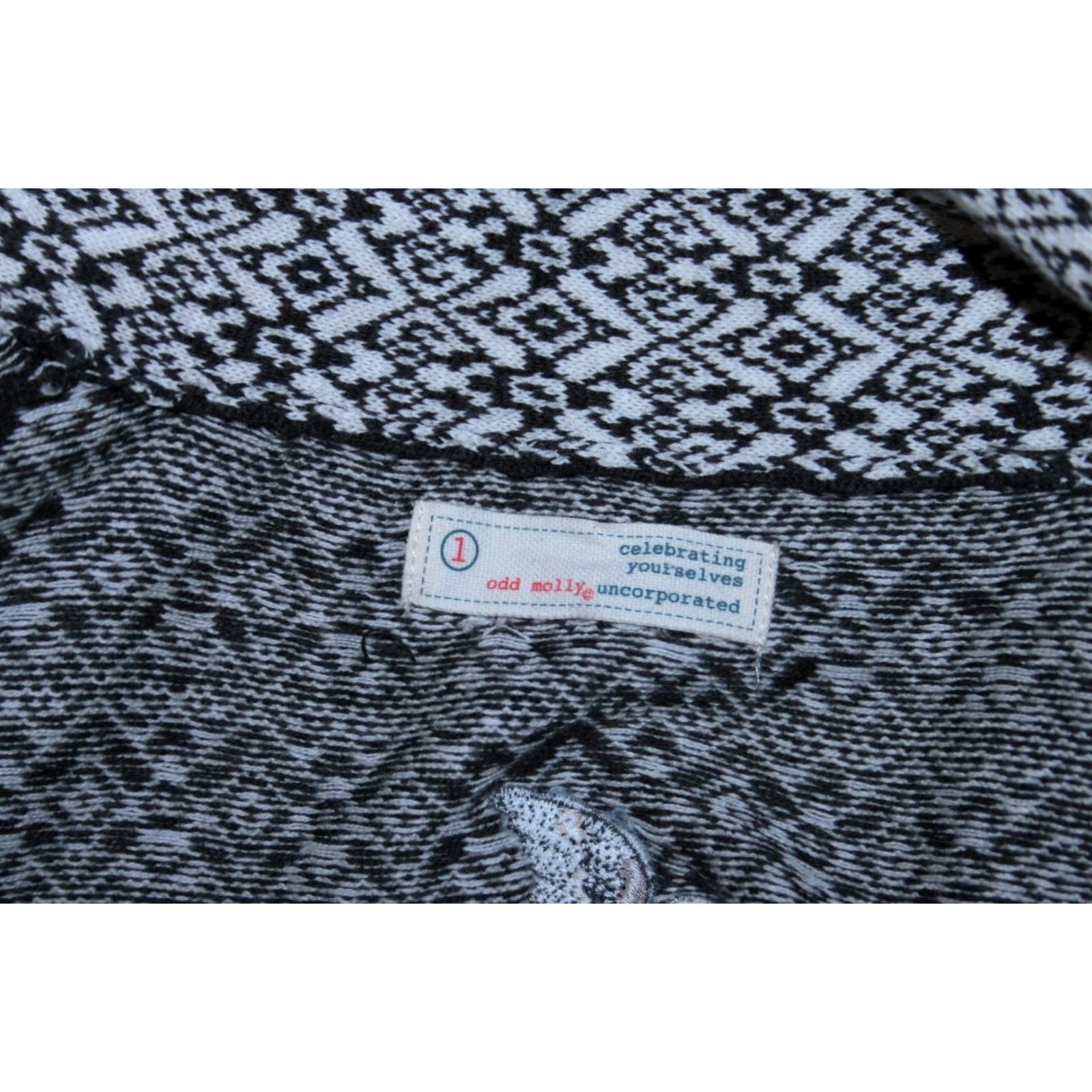 Vintage Odd Molly womens grey cotton cardigan jumper Size 1 V-Neck Size XS / US 0-2 / IT 36-38 - 5 Thumbnail