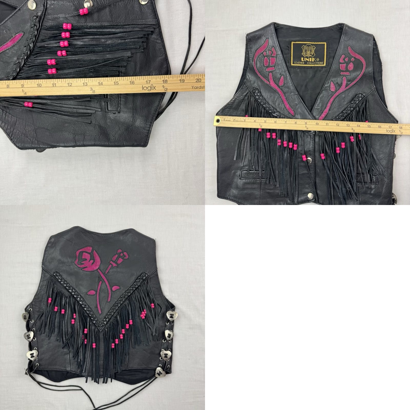 Vintage VINTAGE Unik Leather Biker Vest Womens Medium Motorcycle Jacket 90s Black Slim Solid Snap Knits? Size M / US 6-8 / IT 42-44 - 8 Thumbnail