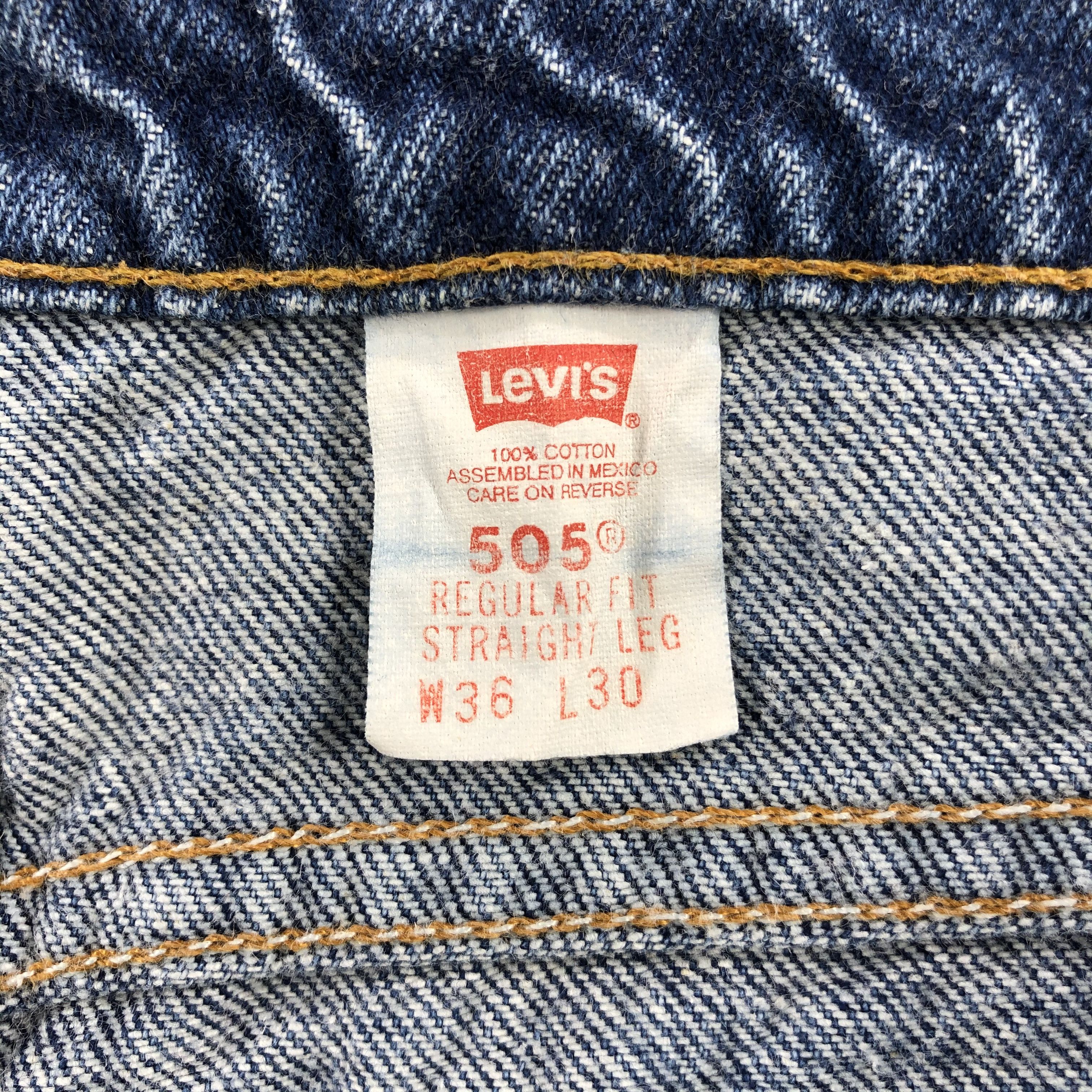 Levi's Vintage 90s Blue Wash Levis 505 Orange Tab Jeans-J2107 Size US 34 / EU 50 - 11 Thumbnail