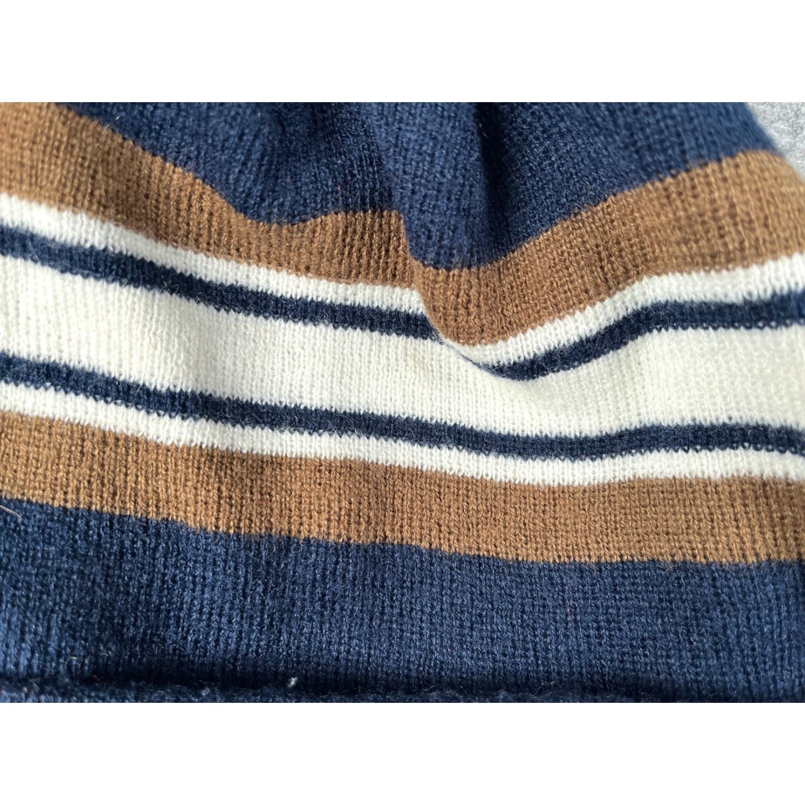 Durango Dimco Apparel Beanie Adult One Size Blue Brown Stripe Knit 100% Polyester Pom Hat/Cap Mens Womens Unisex Outdoors Ski Colorado Durango Beanie Toque Size ONE SIZE - 3 Thumbnail