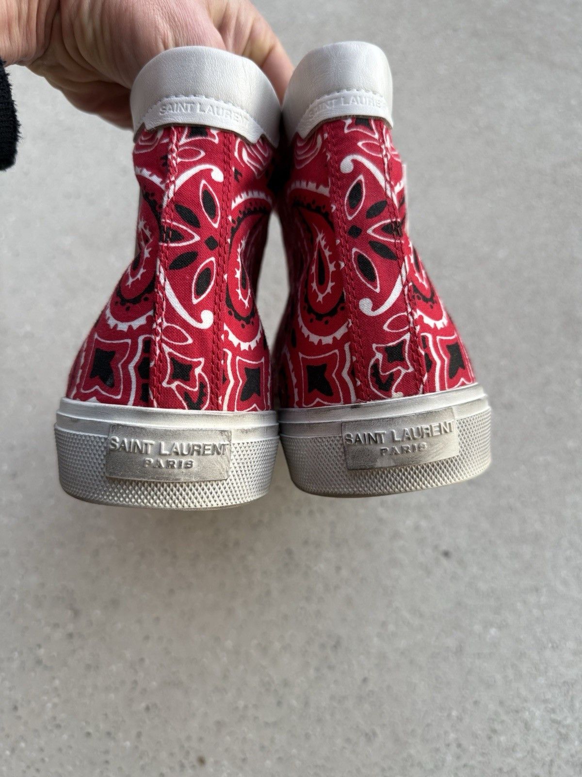 Saint Laurent Paris Saint Laurent Canvas Bedford Bandana Mens High Top Sneakers Size US 9 / EU 42 - 8 Thumbnail