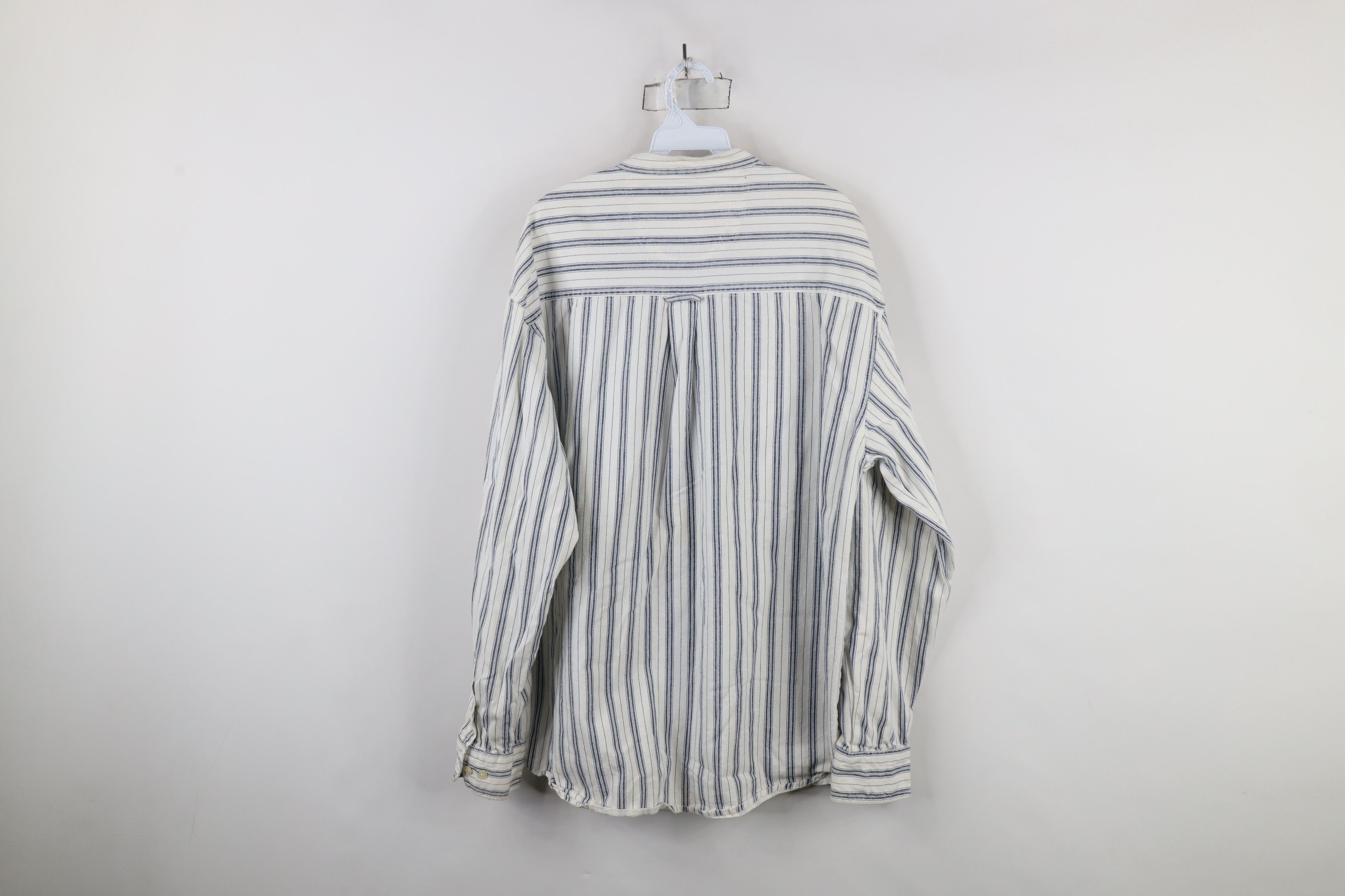 Vintage Vintage 90s Streetwear Fit Band Collar Button Shirt White Size US XL / EU 56 / 4 - 9 Thumbnail