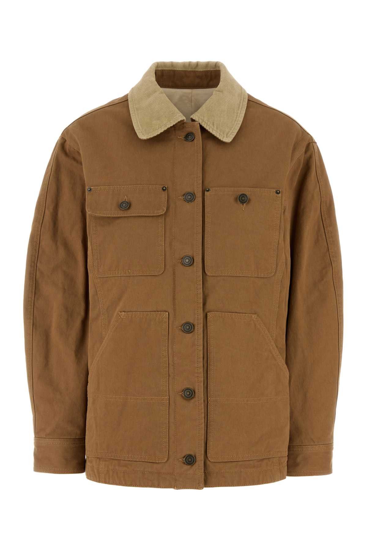 Isabel Marant Camel Denim Ninon Jacket Size S / US 4 / IT 40 - 1 Thumbnail
