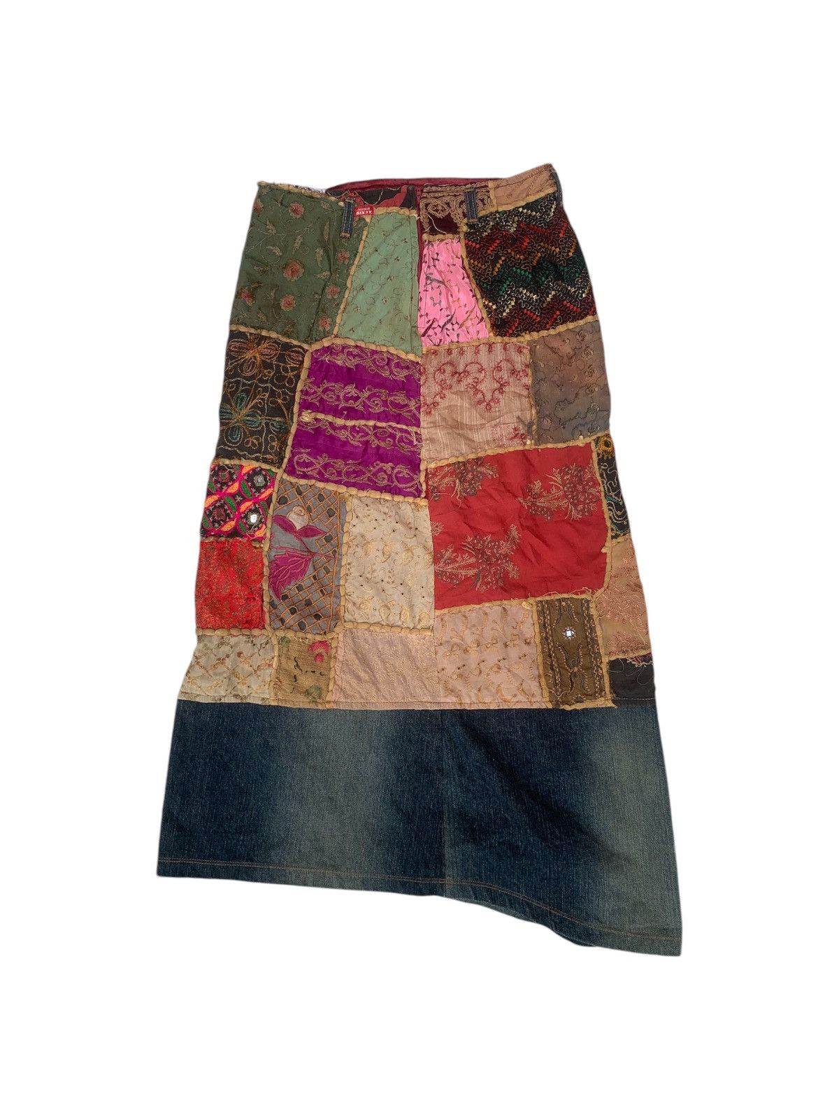 Miss Sixty × Seditionaries × Vintage Vtg miss sixty patchwork skirt Size 31" - 5 Thumbnail