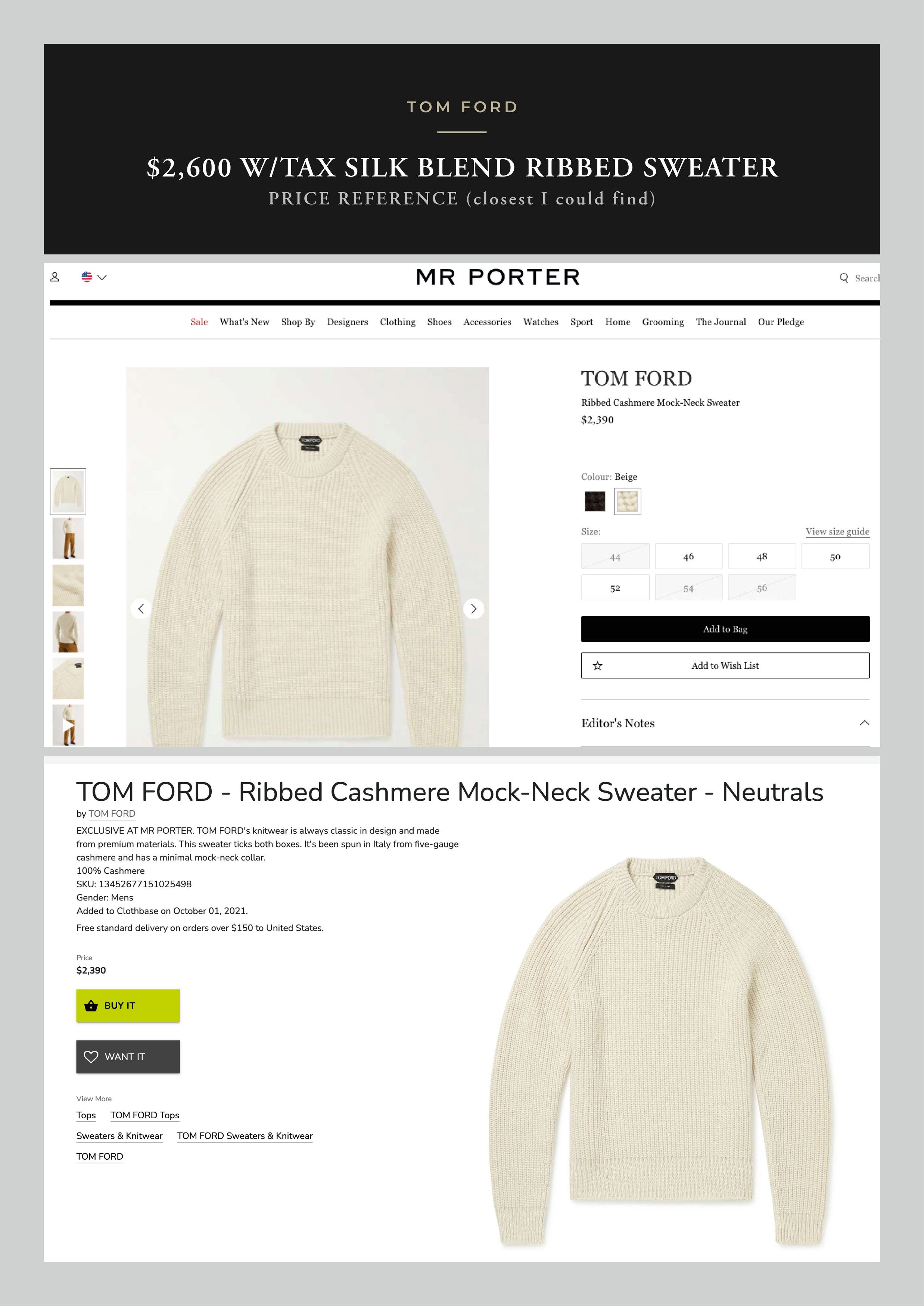 Tom Ford A Menswear Grail New $2,600 w/tax Coveted Steve McQueen Size US M / EU 48-50 / 2 - 8 Thumbnail