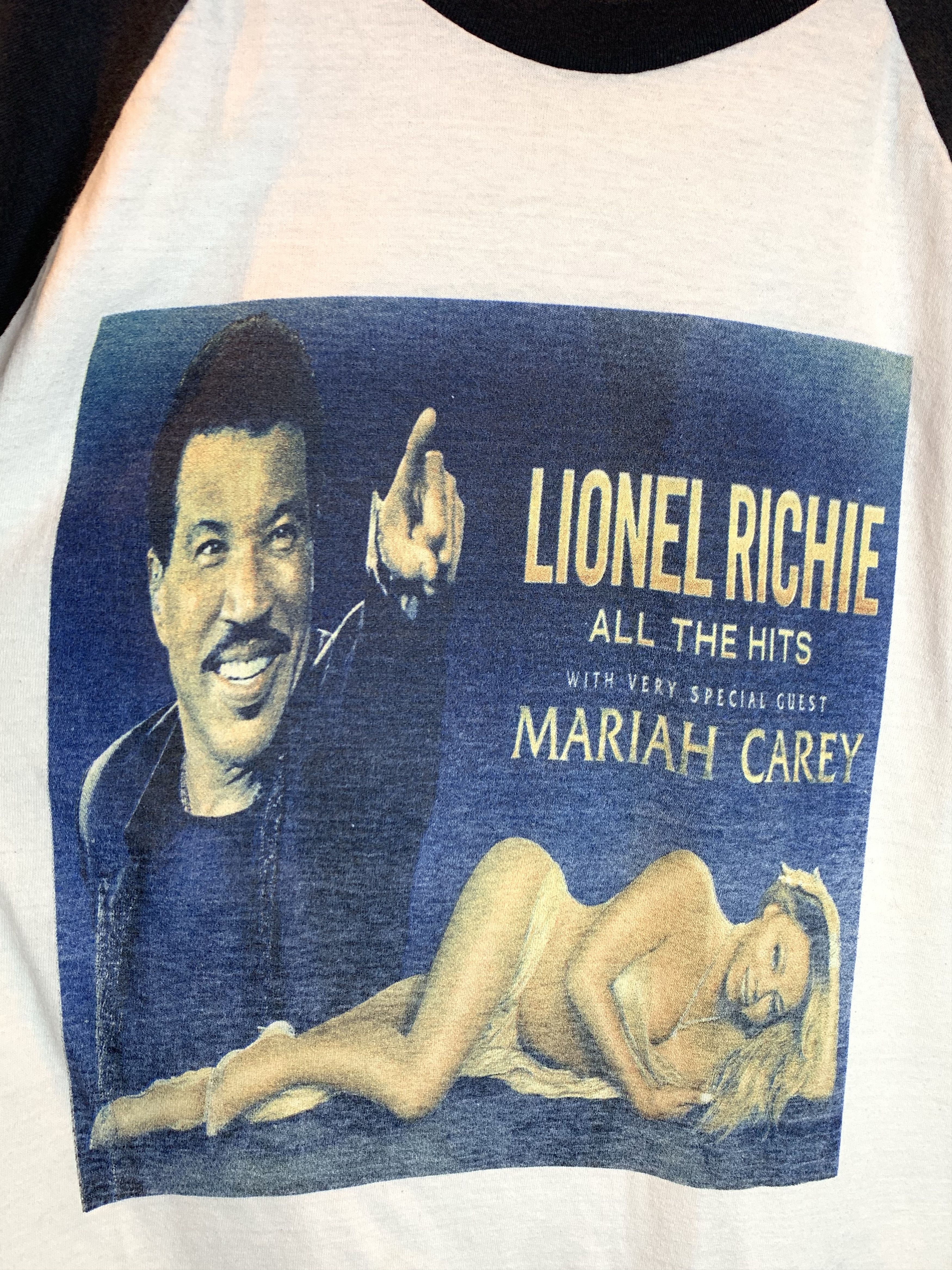 Band Tees *RARE* Lionel Richie Mariah Carey Tour Art Raglan T-Shirt Size US M / EU 48-50 / 2 - 3 Thumbnail
