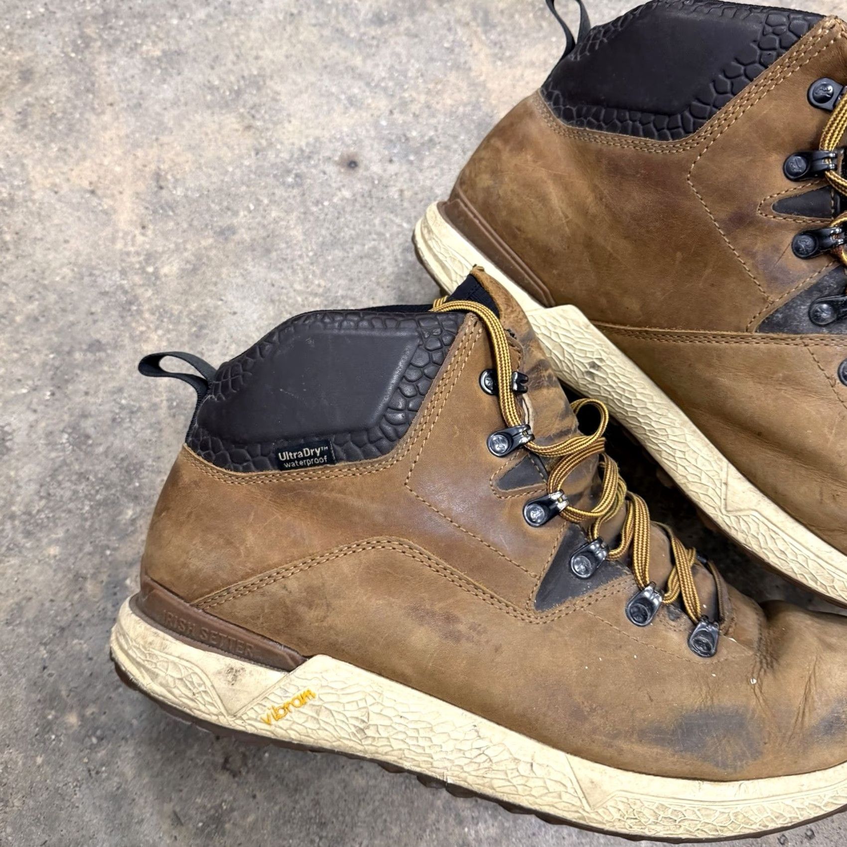 Vintage Irish Setter Canyons Boots Mens 11 Brown Vibram Leather 2856 DISTRESSED Leather Waterproof Ankle Boot Mens Brown Shoes Size US 11 / EU 44 - 3 Thumbnail