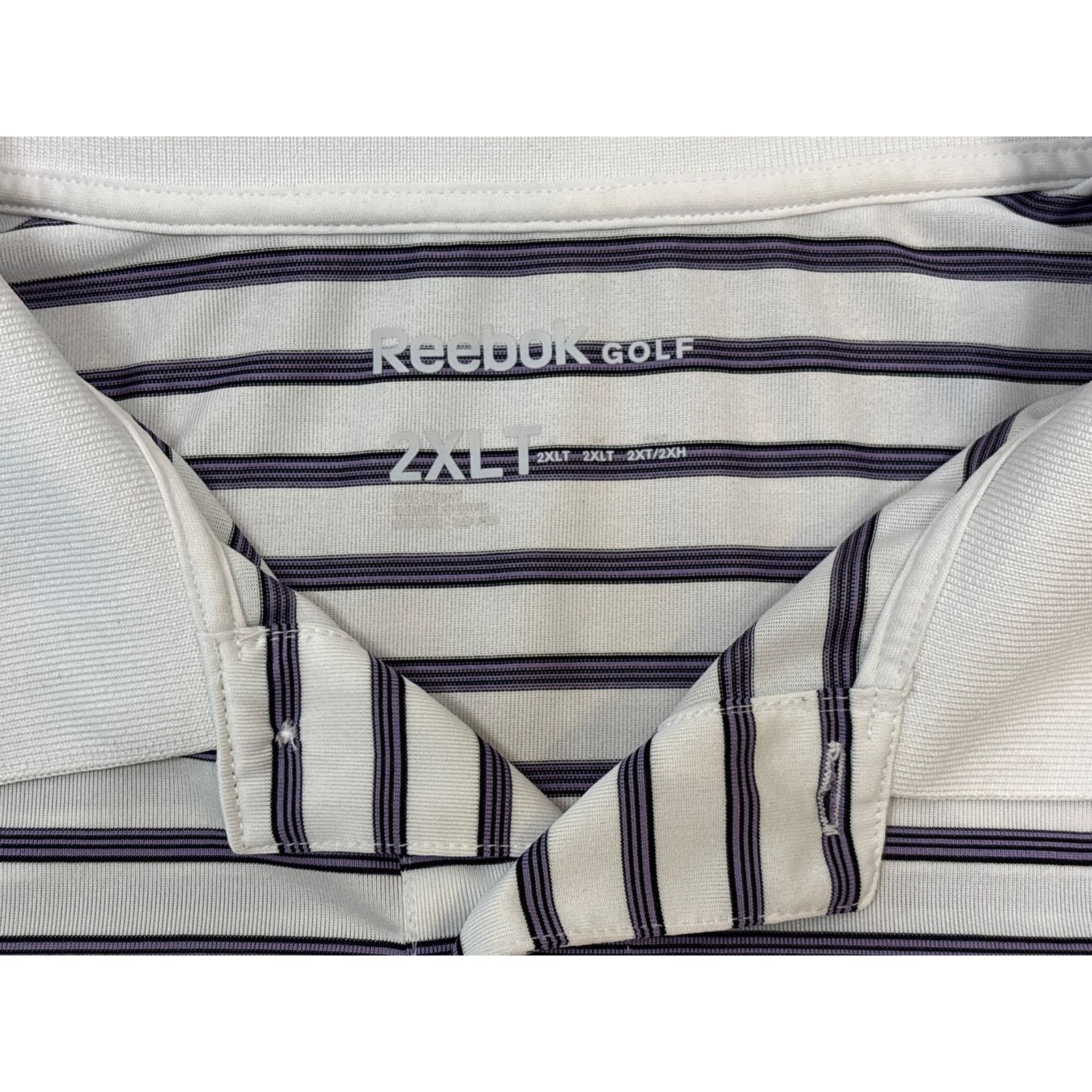 Reebok Reebok Golf white purple stripe 2XLT polo 1/4 button shirt Size US XXL / EU 58 / 5 - 3 Thumbnail