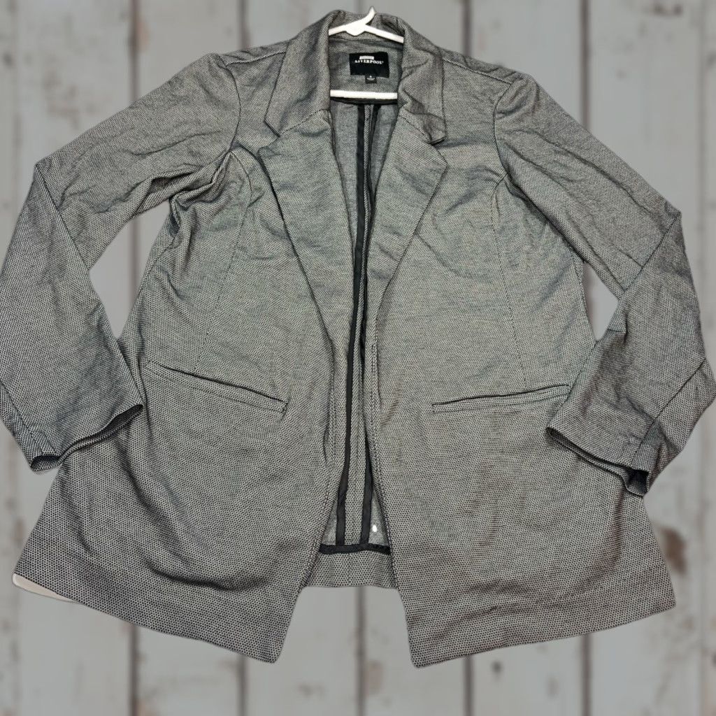 Vintage Liverpool Blazer Women Open Front Knit Jacket S Black Geometric Geometric Pattern Vintage? No Size S / US 4 / IT 40 - 1 Thumbnail