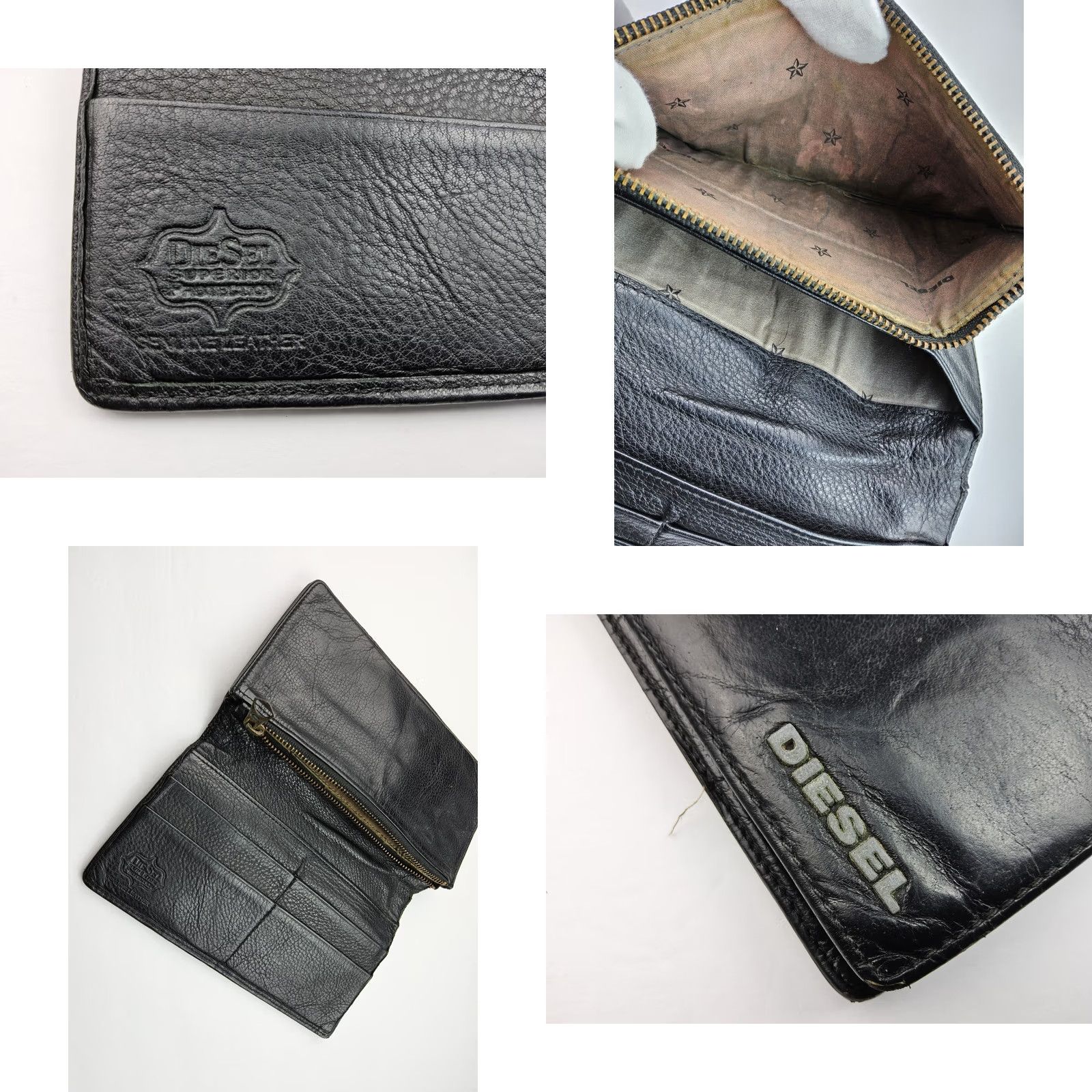 Diesel Diesel Wallet Bifold Leather Full Size Men Black Size ONE SIZE - 8 Thumbnail