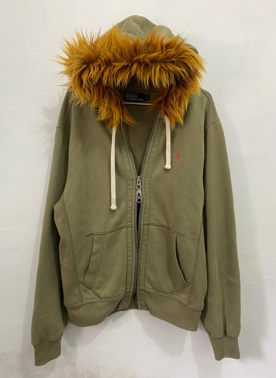 💥DoubleZipper💥Polo Ralph Lauren Fur Hoodie LGB Style