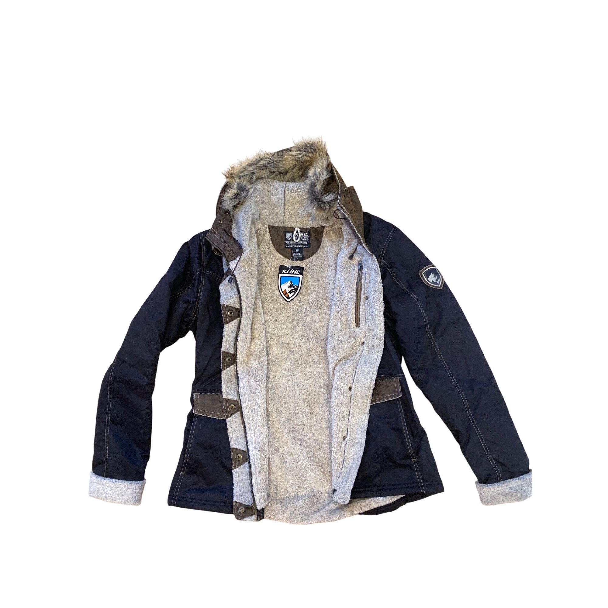 Kuhl NWT Kuhl Arktik Waxed Jacket L Faux Fur Sherling Fleece Hood Size L / US 10 / IT 46 - 7 Thumbnail