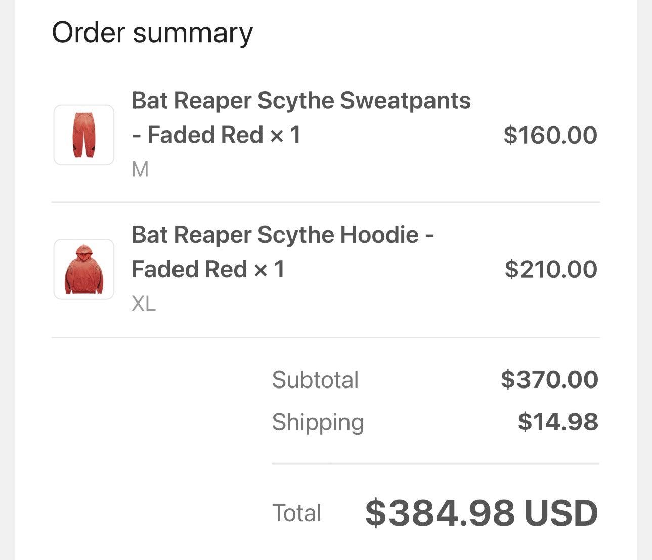 Warren Lotas Warren Lotas Bat Reaper Scythe Sweatsuit Size US XL / EU 56 / 4 - 13 Thumbnail