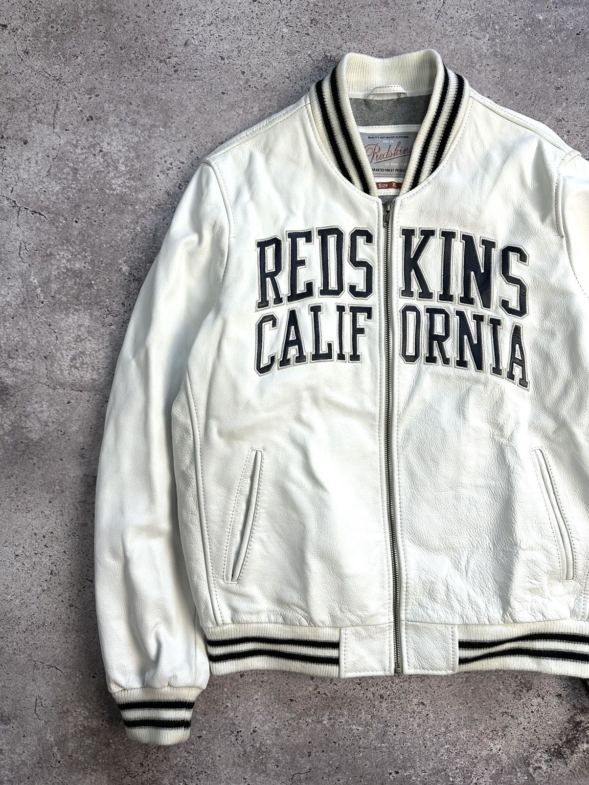 NFL × Vintage Vintage Redskins California Bomber Leather Jacket Varsity Size US XL / EU 56 / 4 - 4 Thumbnail